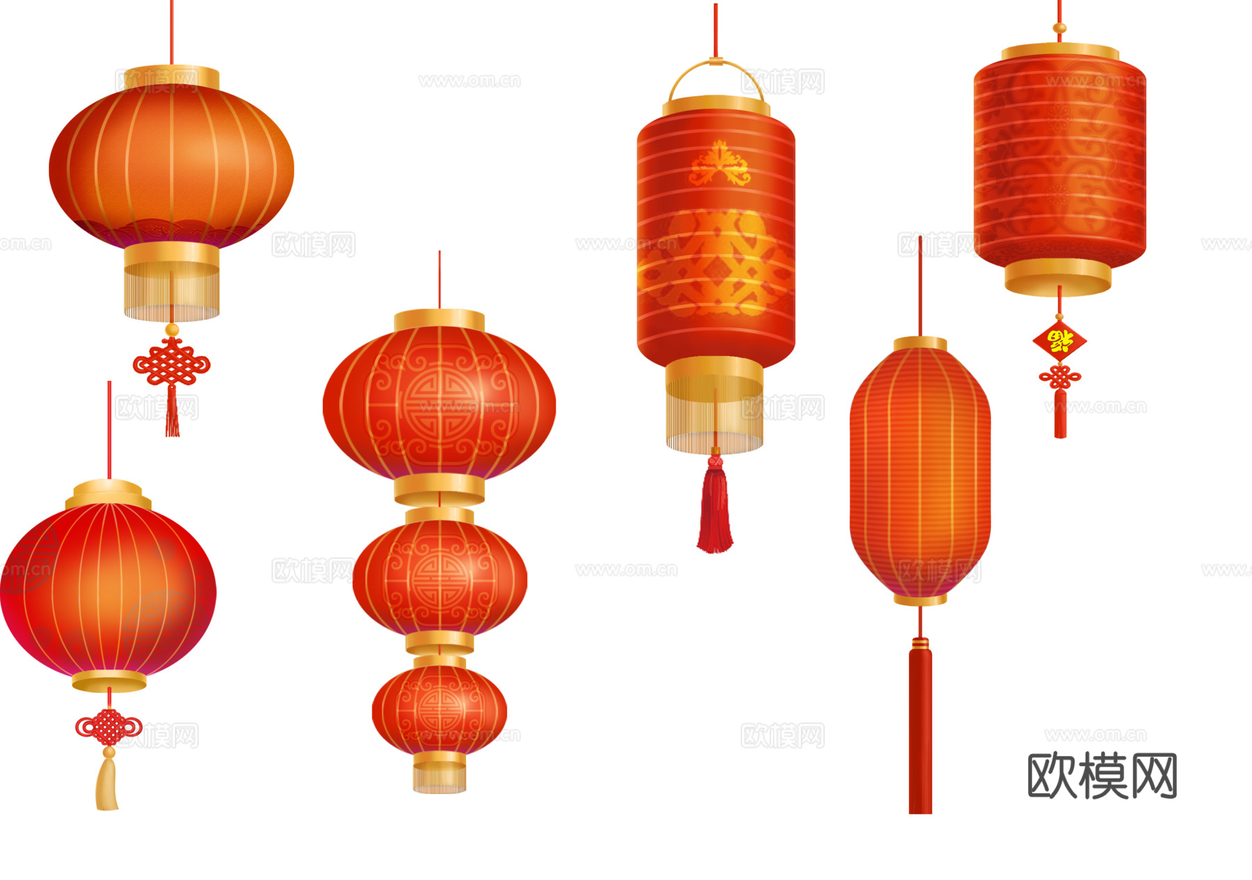 中式春节元素 红灯笼 春节灯笼 假日灯笼