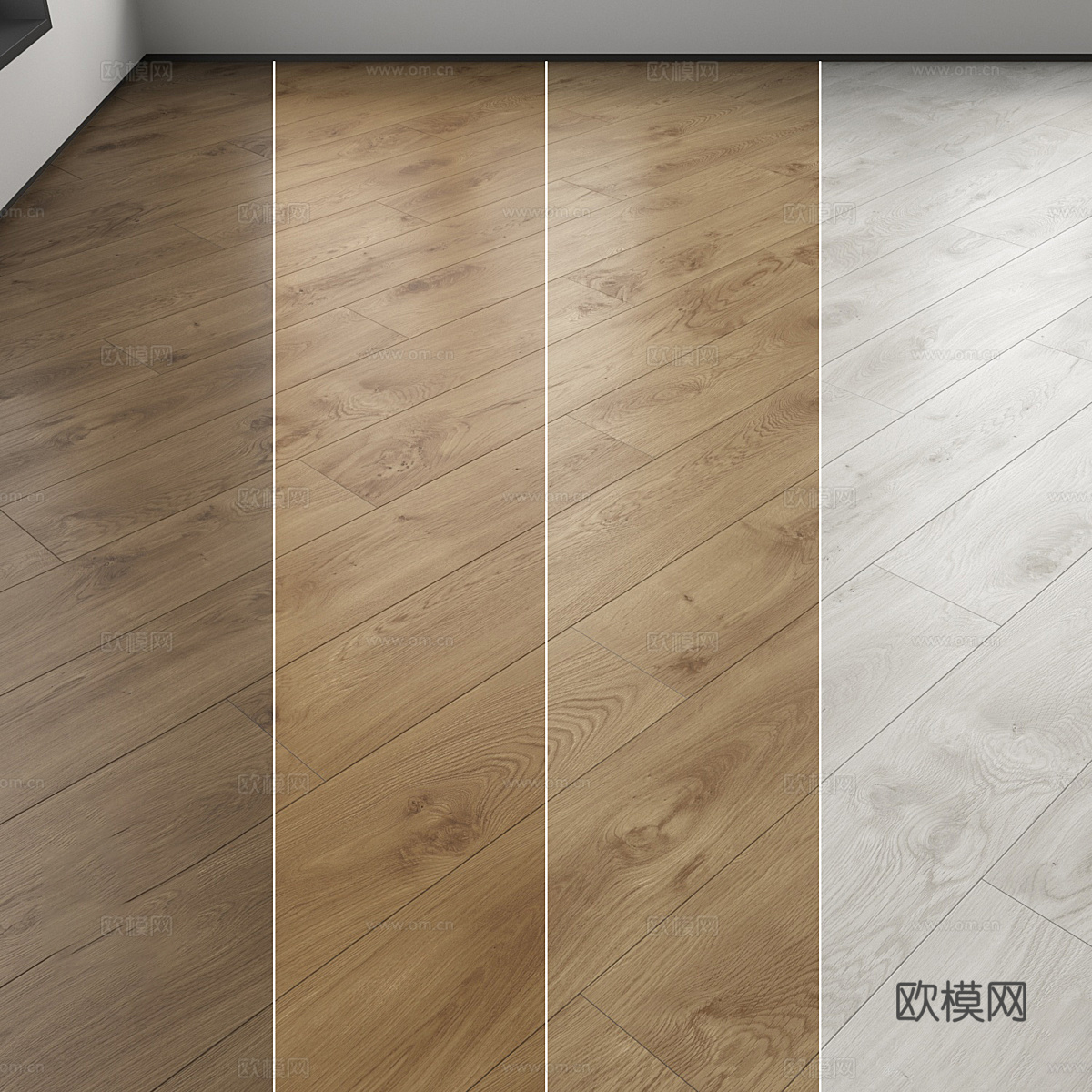 现代意式北欧木地板材质3d模型