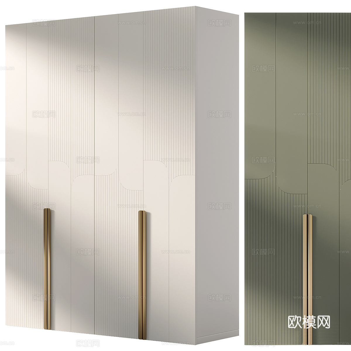 现代意式轻奢衣柜3d模型