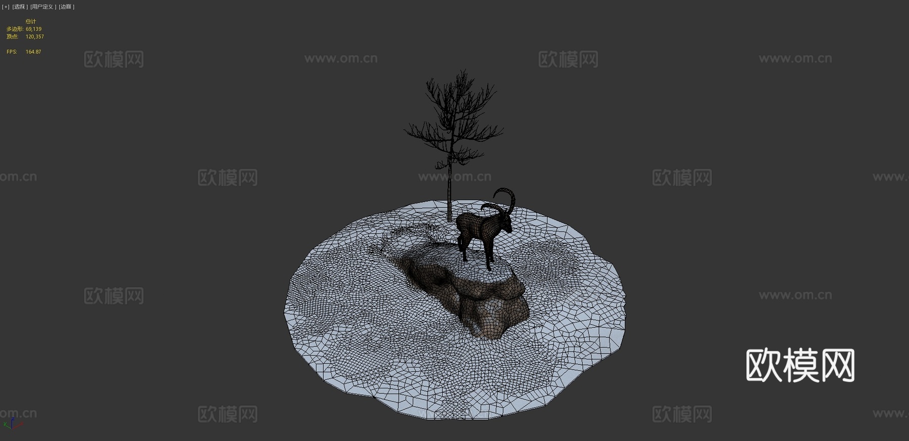 纹理化北山羊3d模型