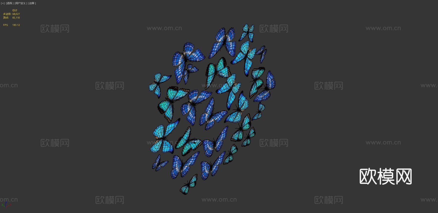 闪蝶地毯3d模型