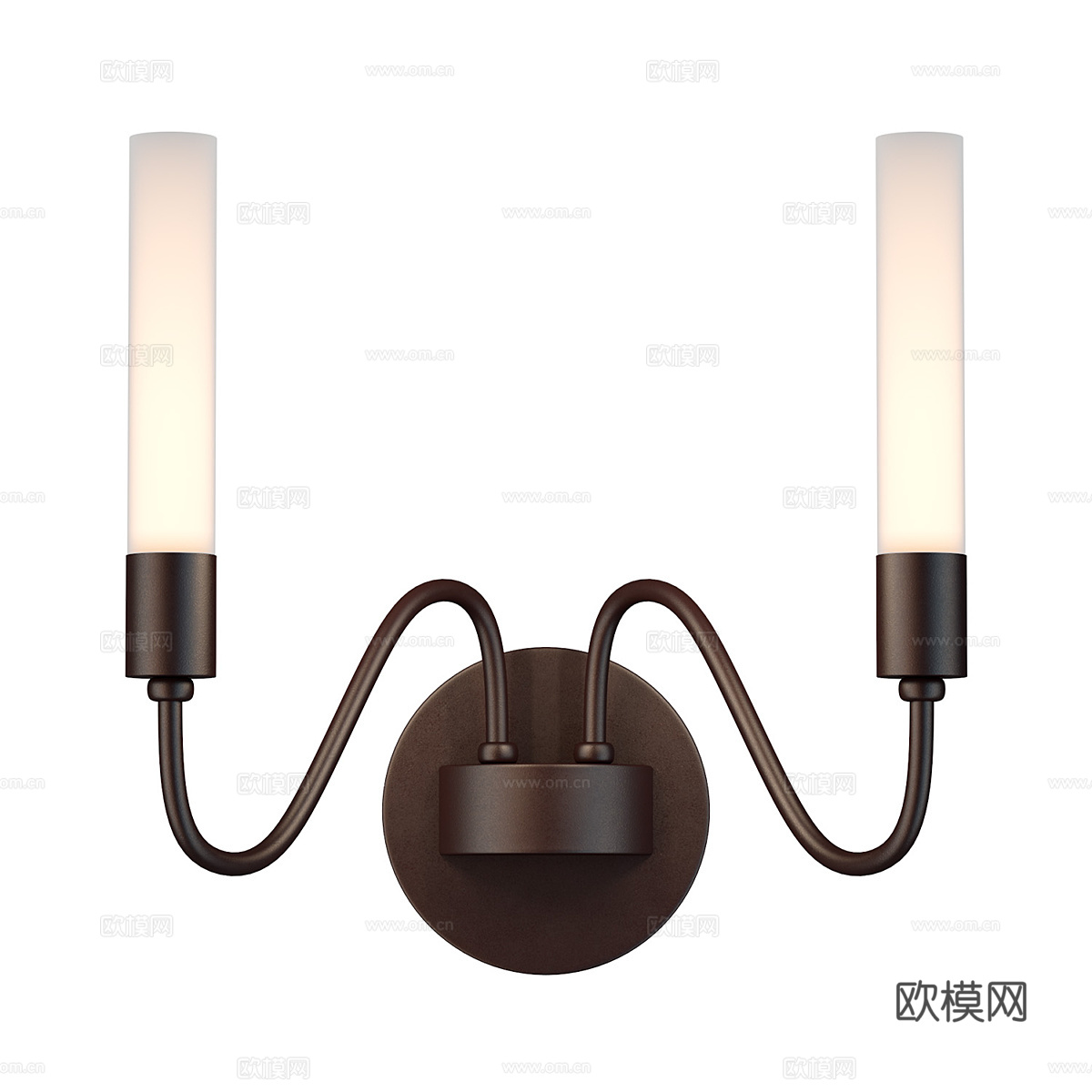 美式简约双头壁灯3d模型3d模型