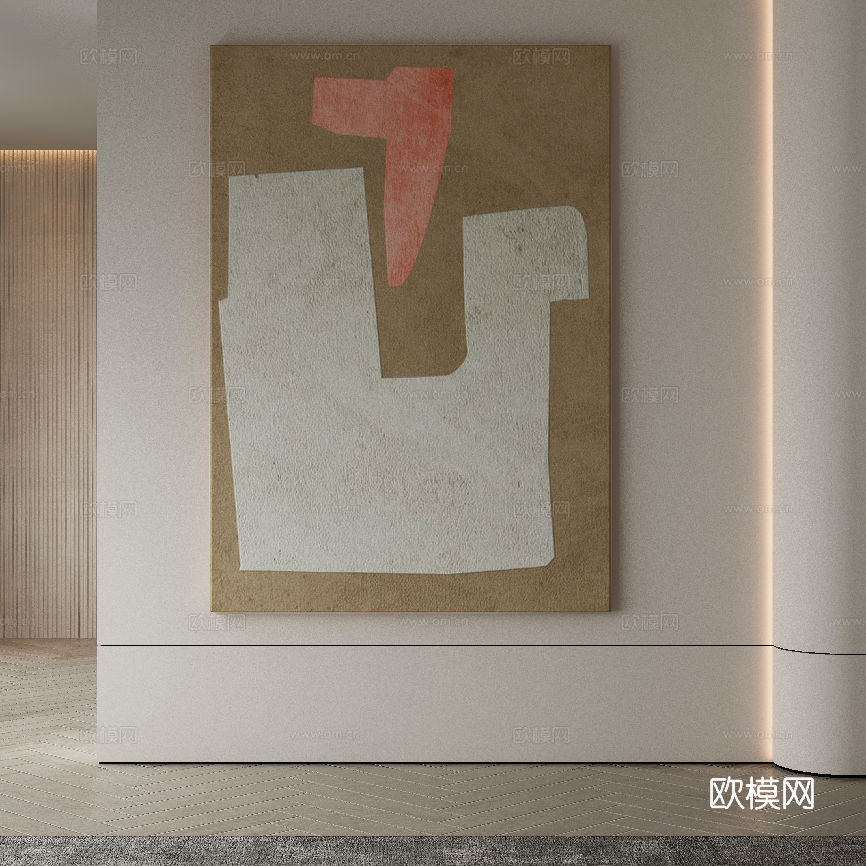 现代侘寂挂画 油画3d模型