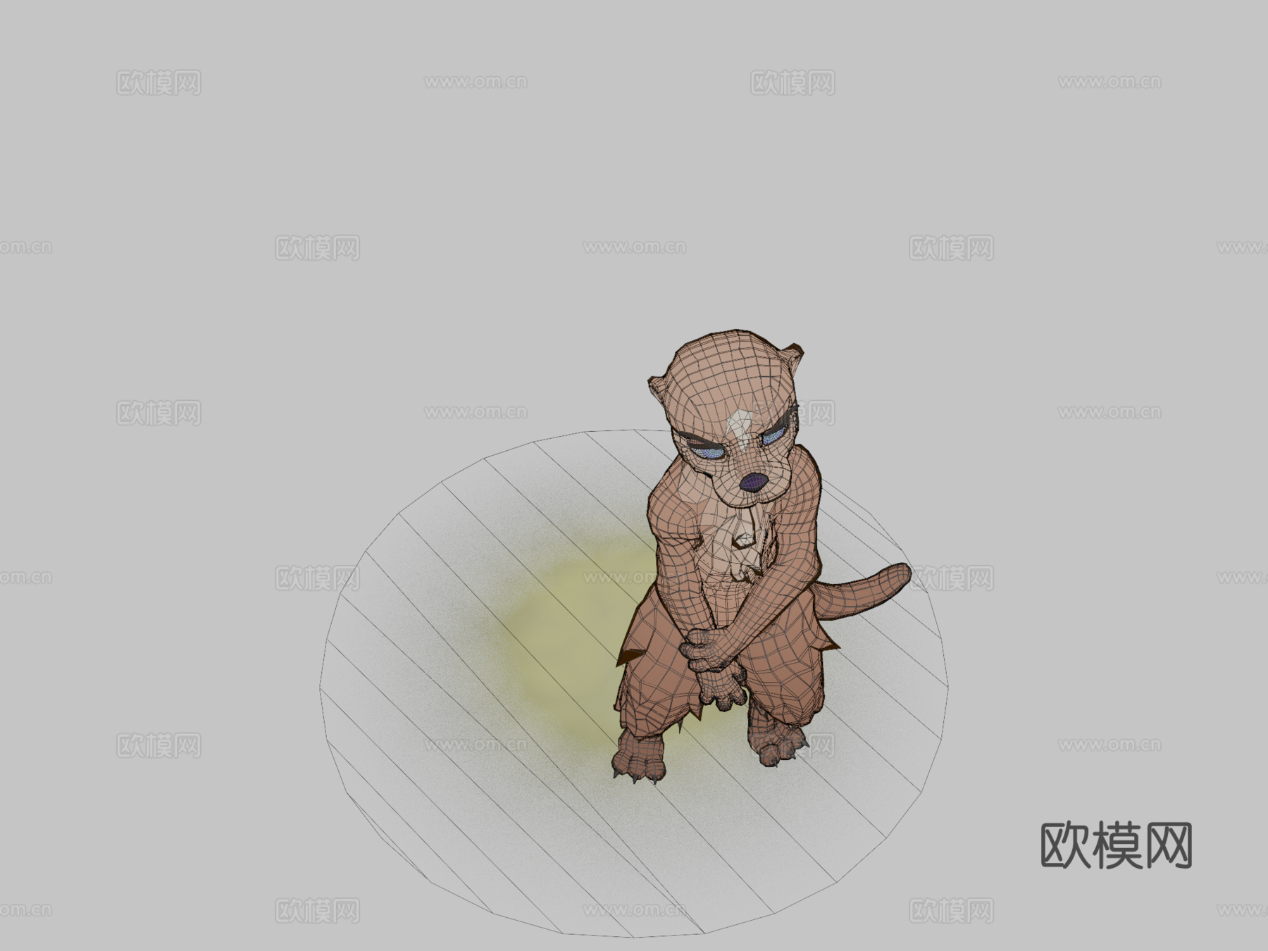 水獭可爱-骨骼展示3d模型