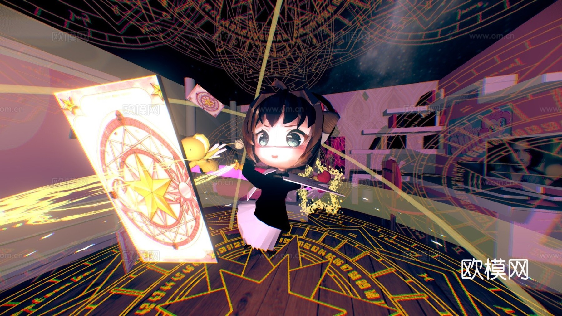 樱花卡牌捕获者3d模型