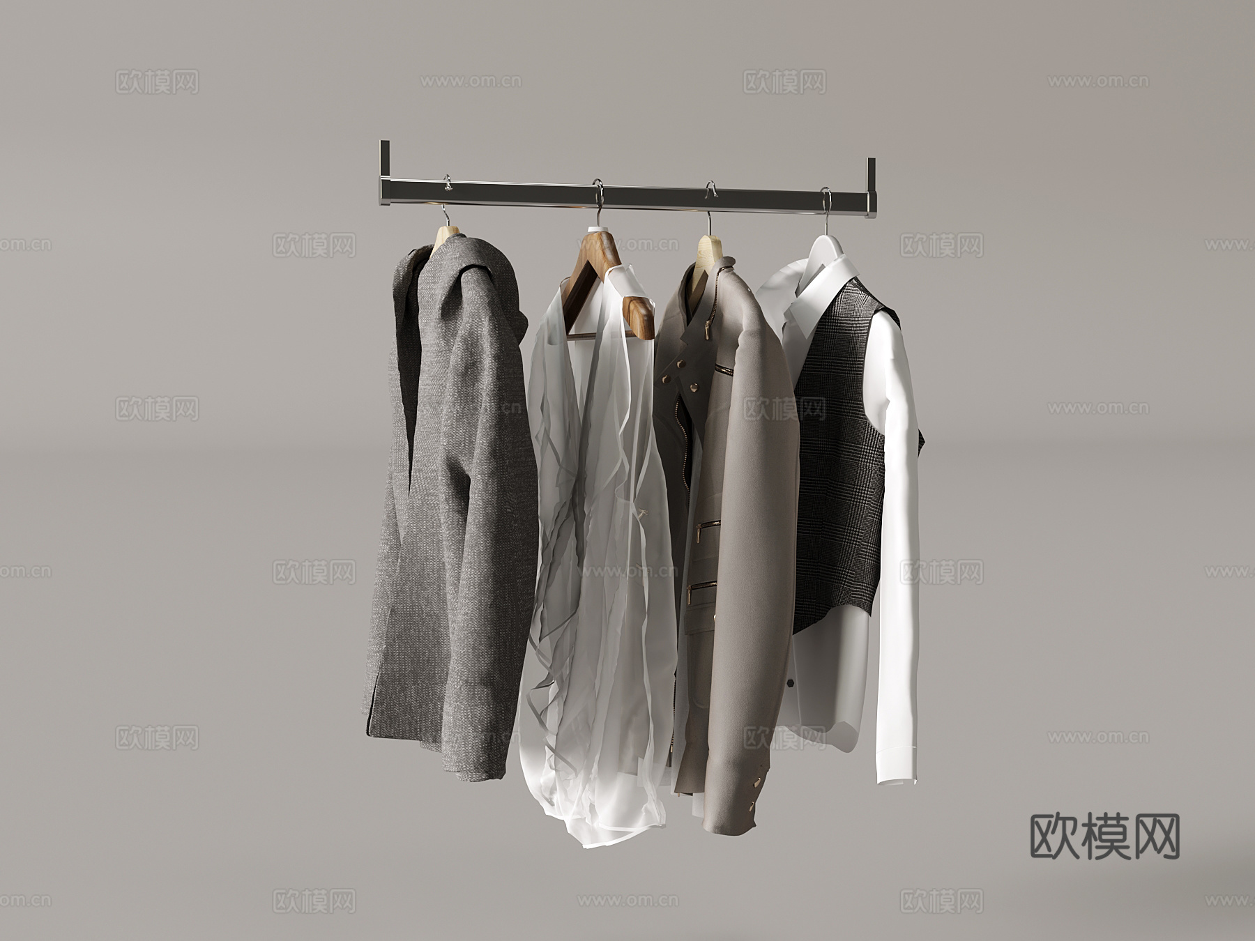 现代服装 男装 服饰su模型