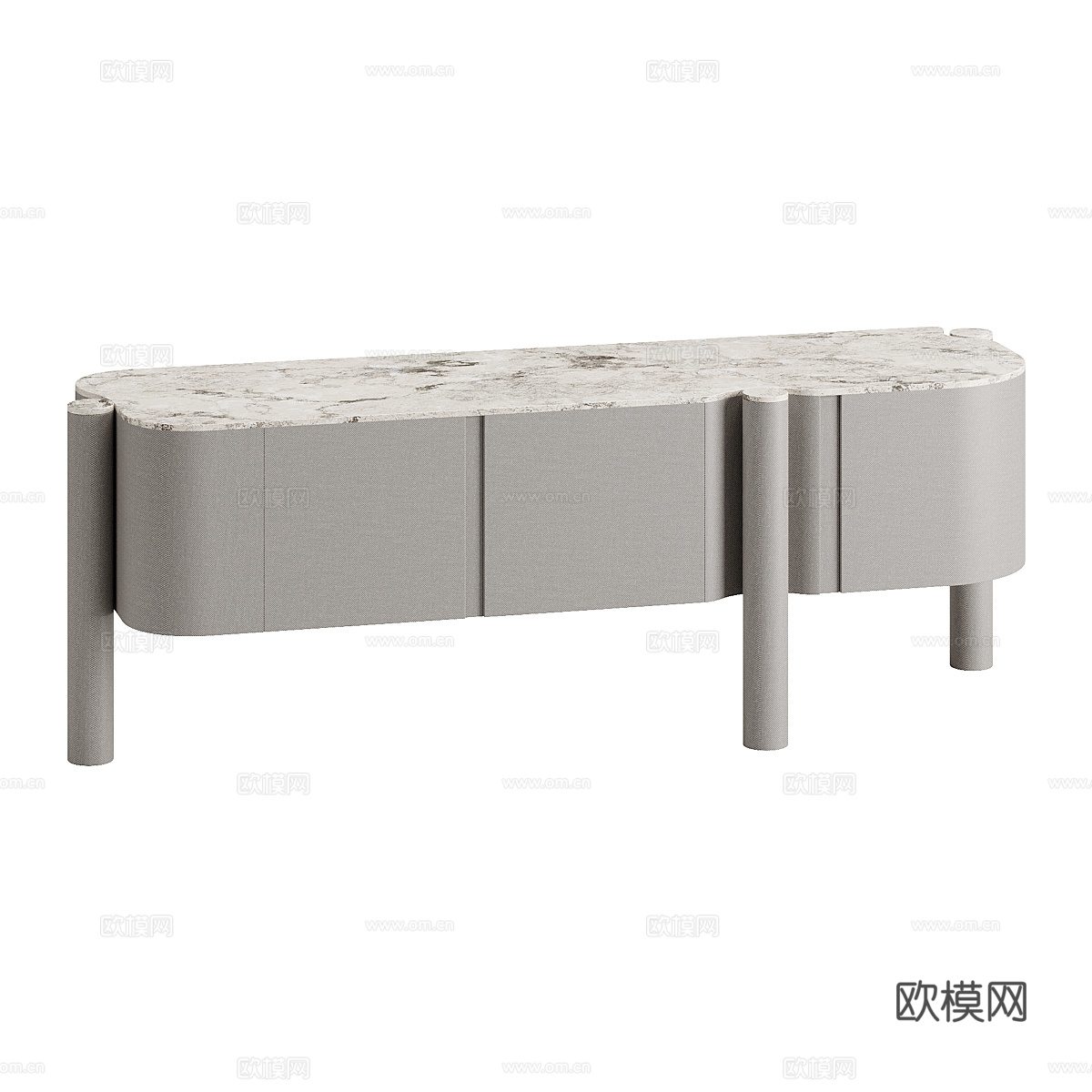 现代意式侘寂电视柜3d模型