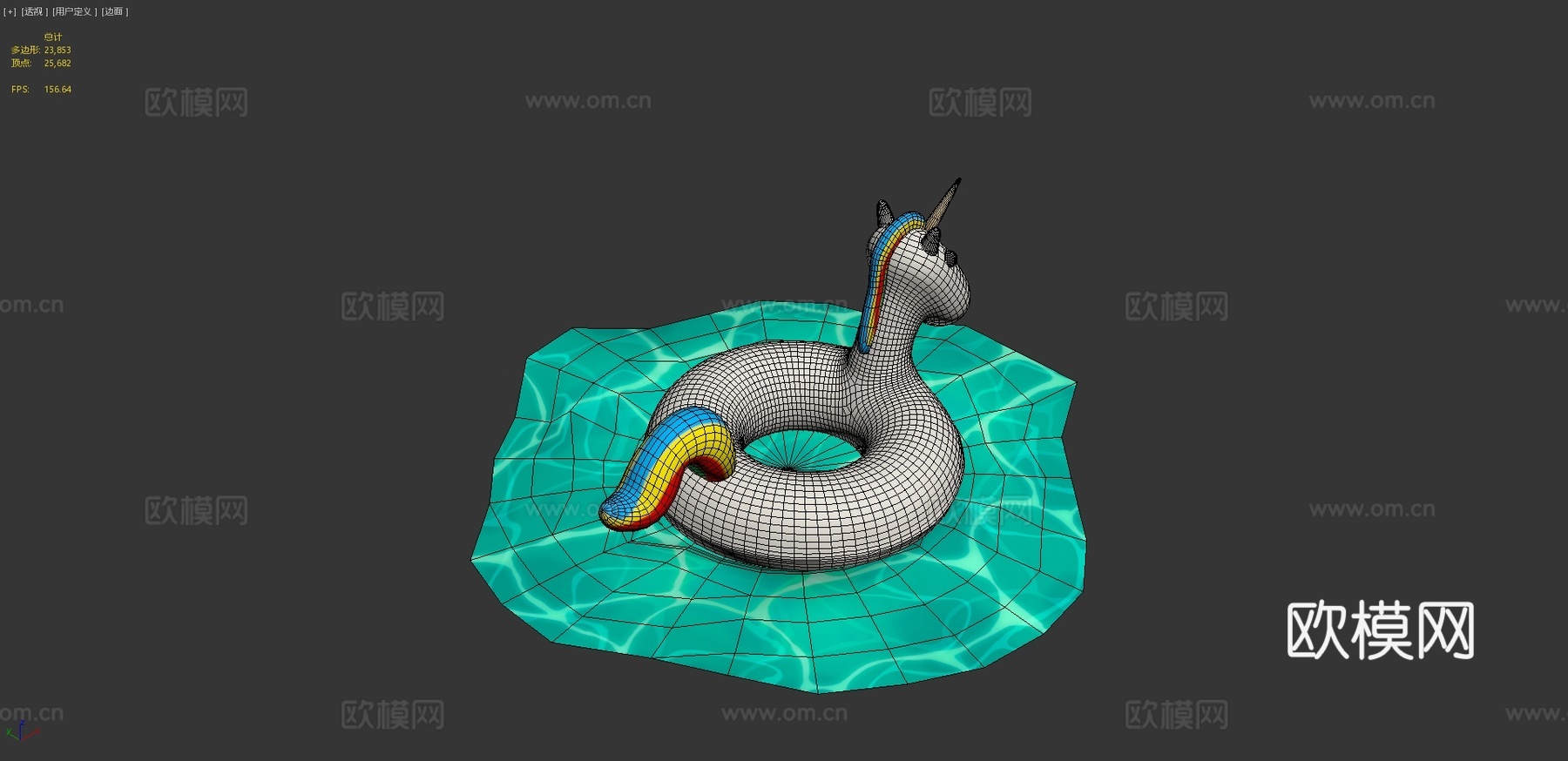 充气独角兽3d模型