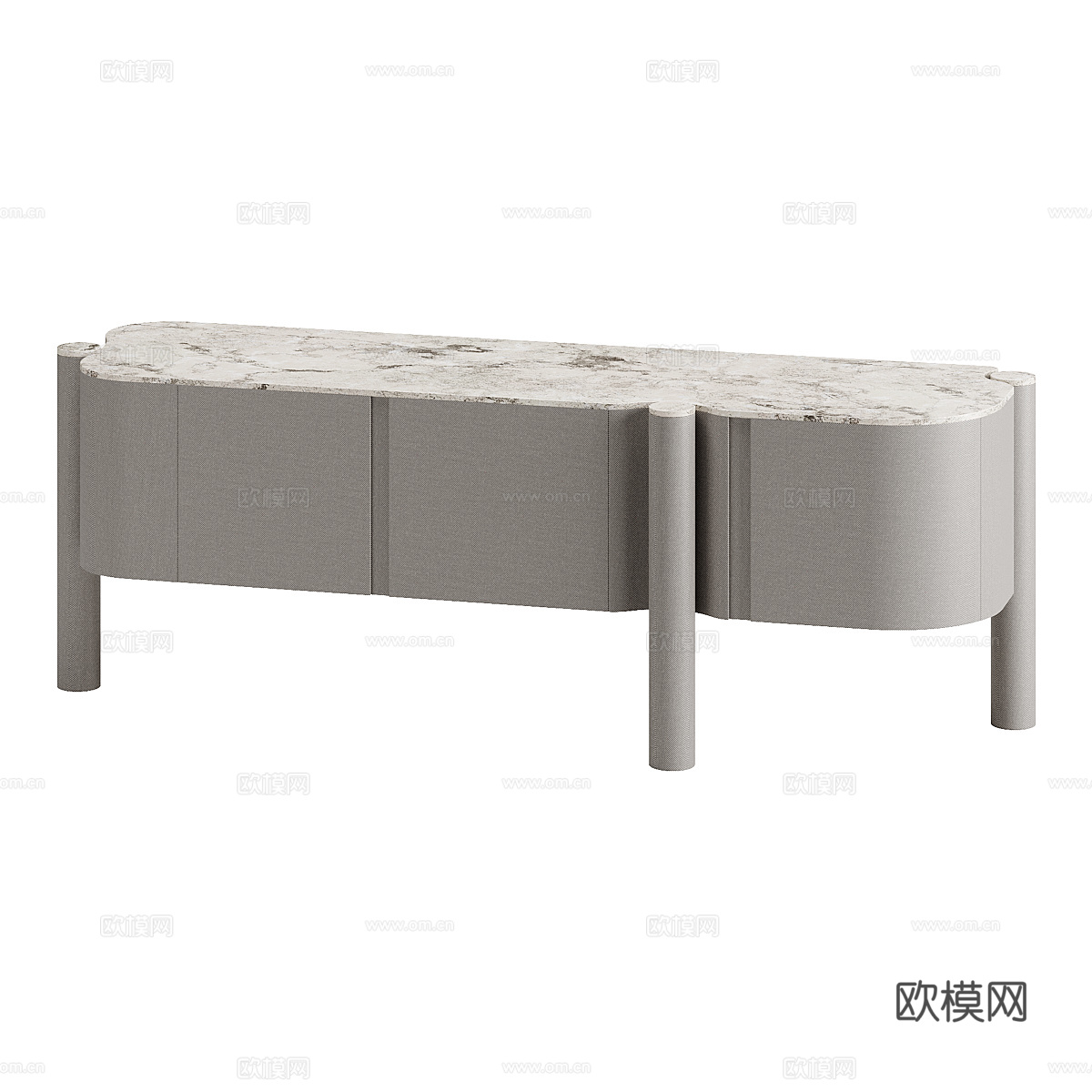 现代意式侘寂电视柜3d模型