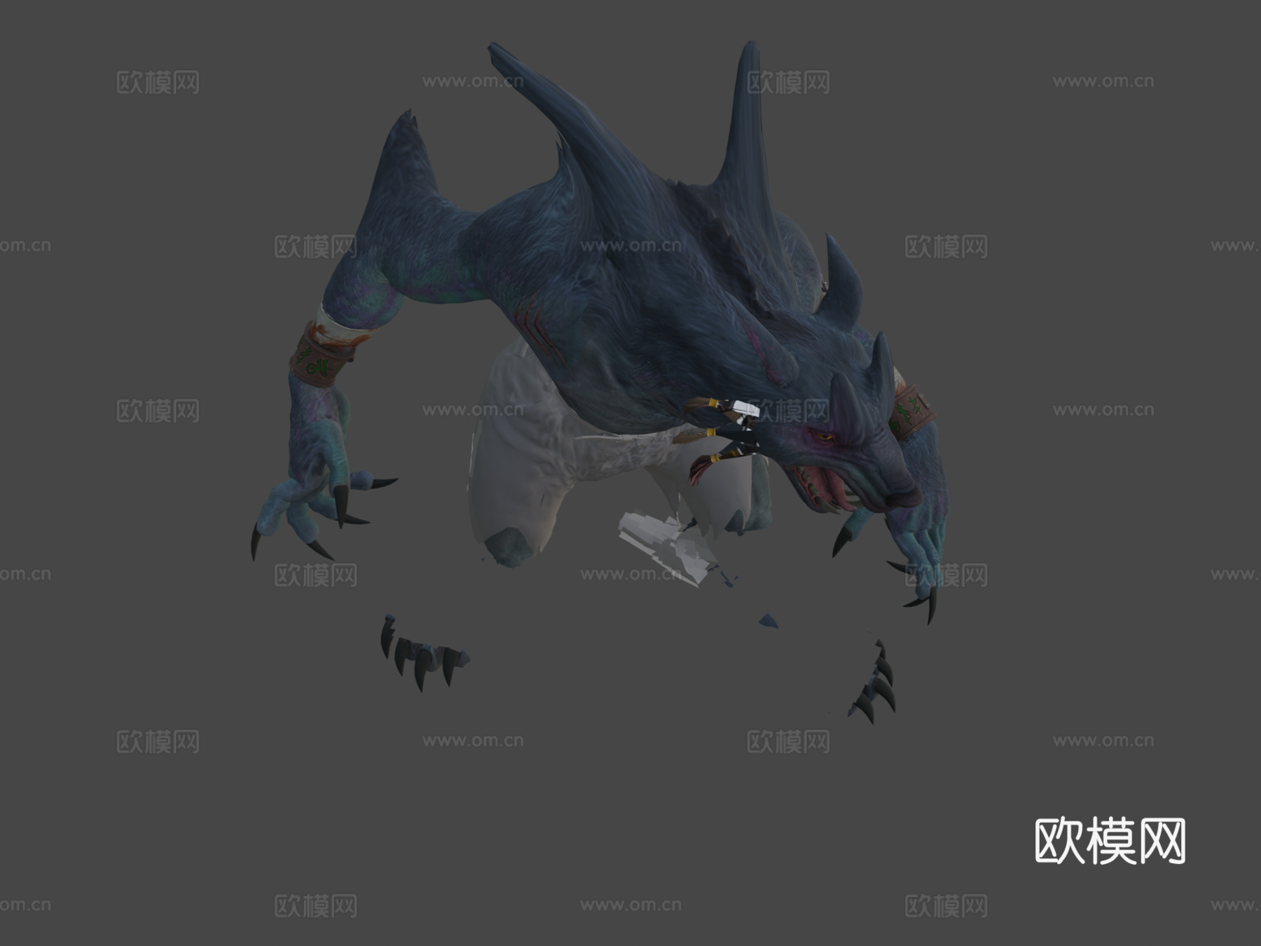 恶魔狼人完整贴图3d模型