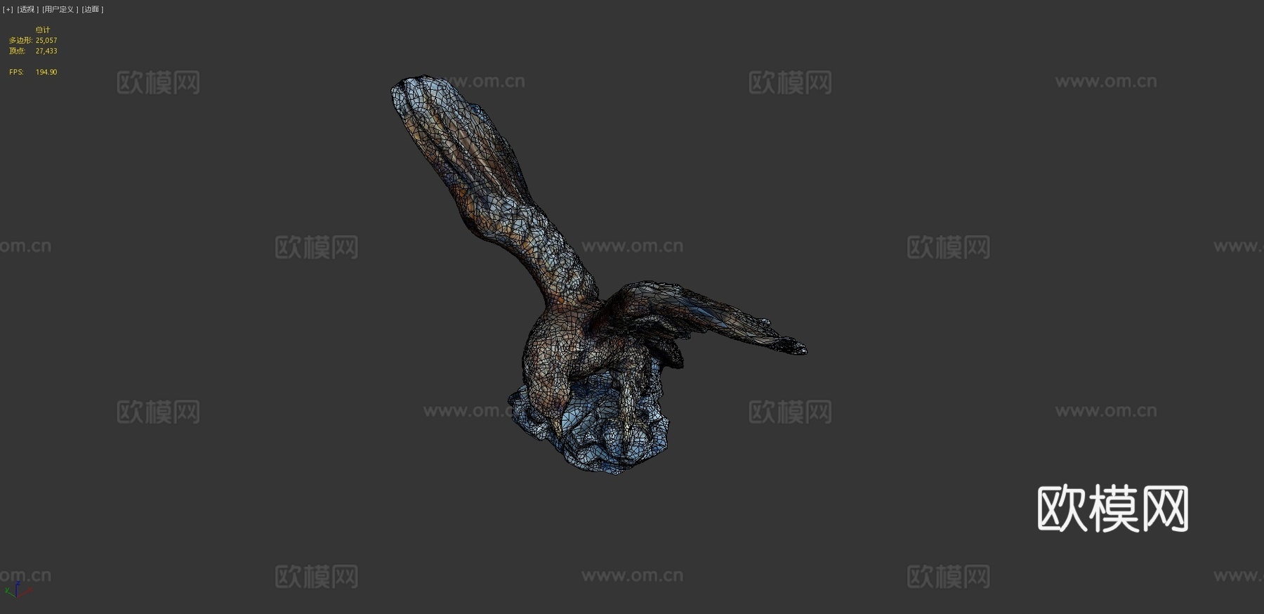 鹰雕像3d模型