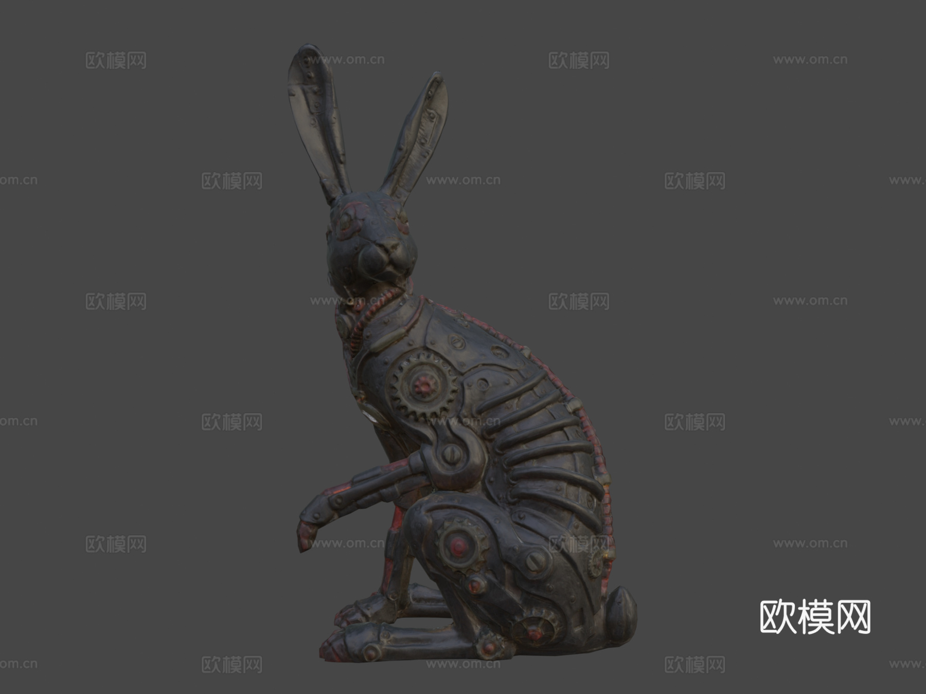 蒸汽朋克兔子雕像3d模型