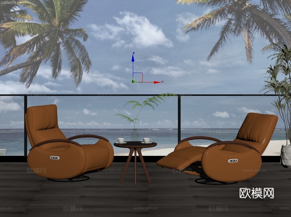 木凡优品现代实木电动功能沙发功能椅3d模型