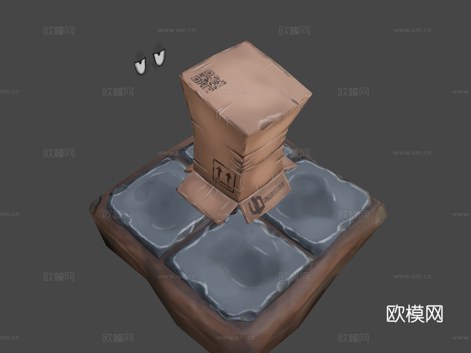 纸盒人-3D角色模型3d模型