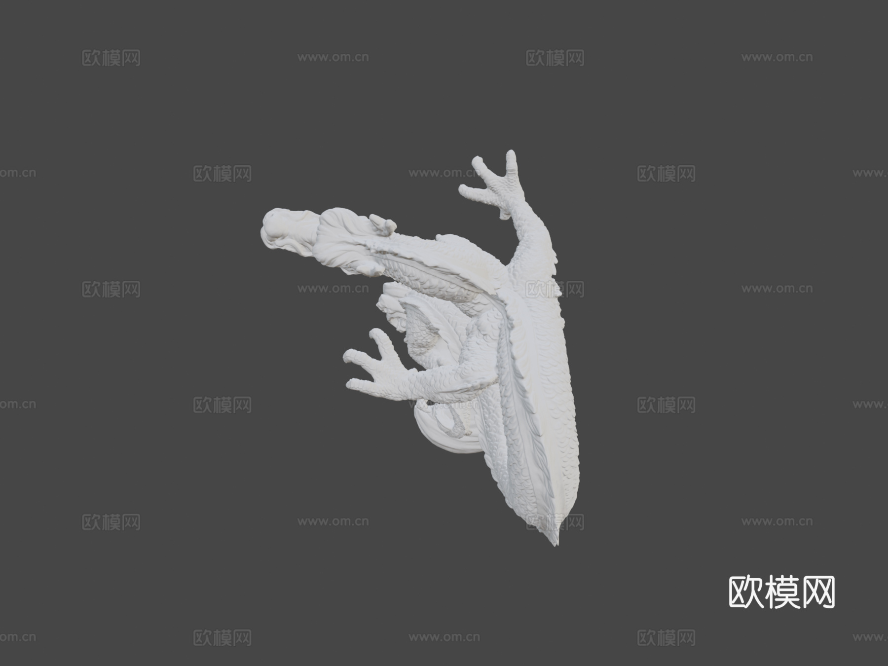 中国龙雕塑3d模型
