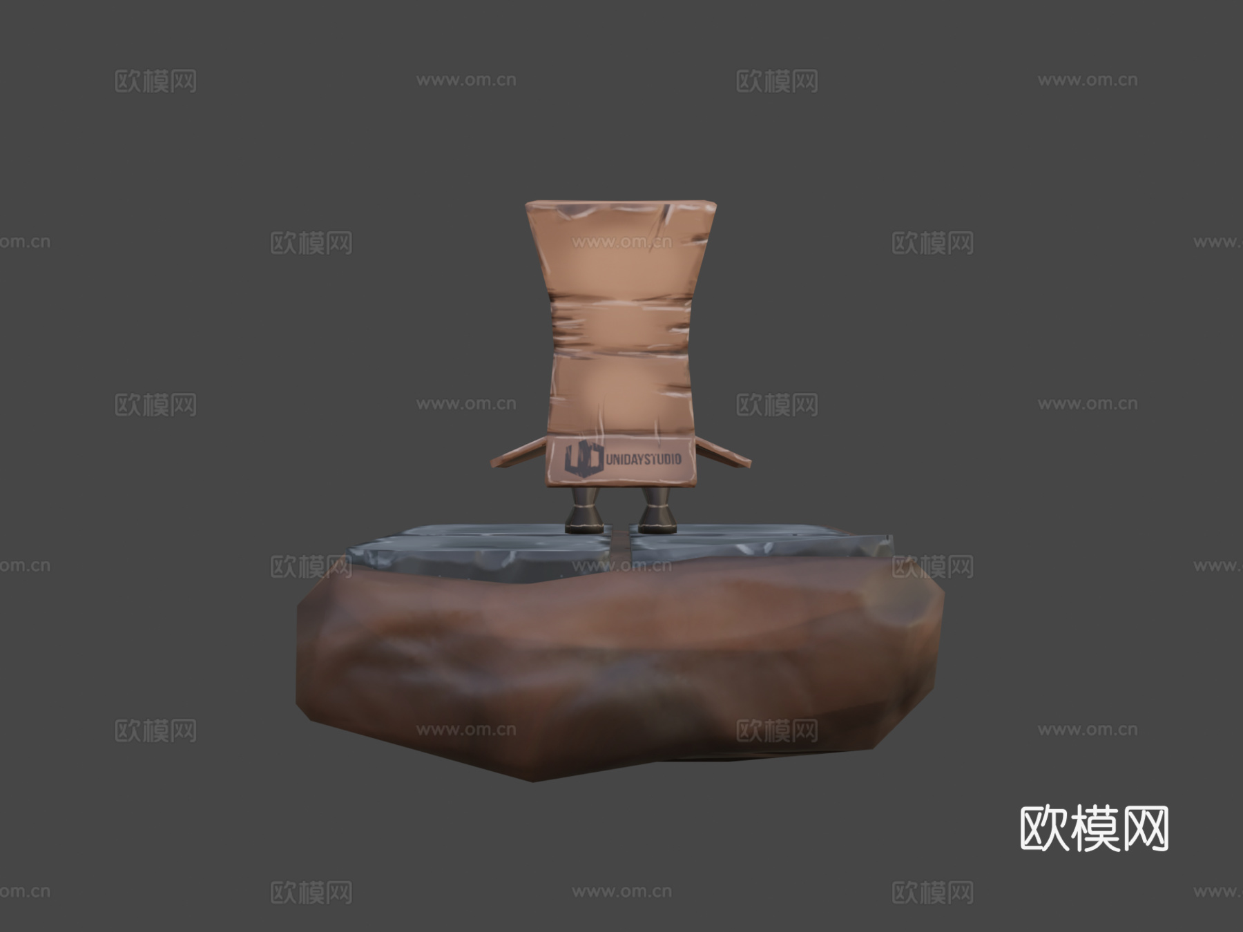 纸盒人-3D角色模型3d模型