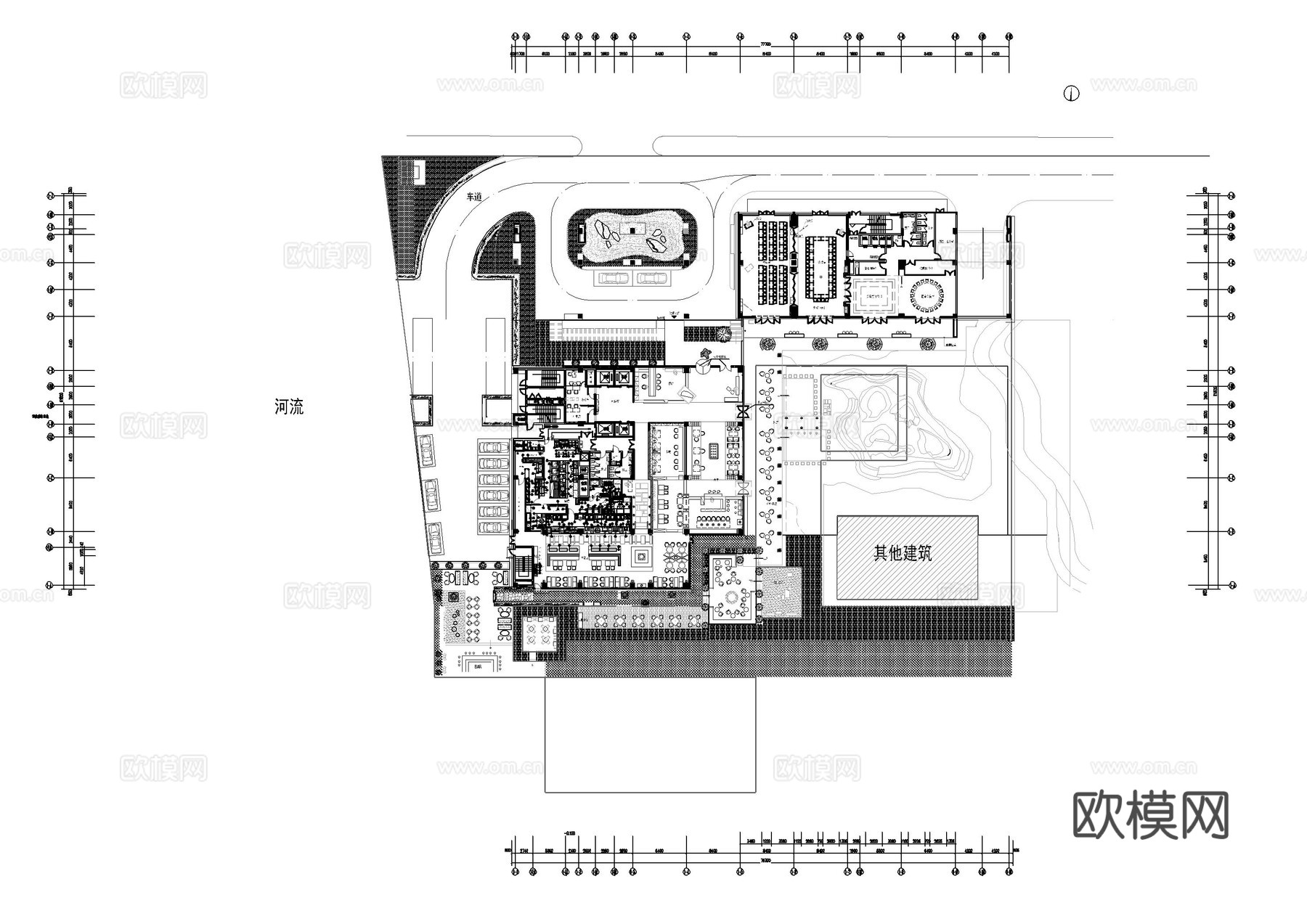 杭州精品民宿酒店平面图cad施工图