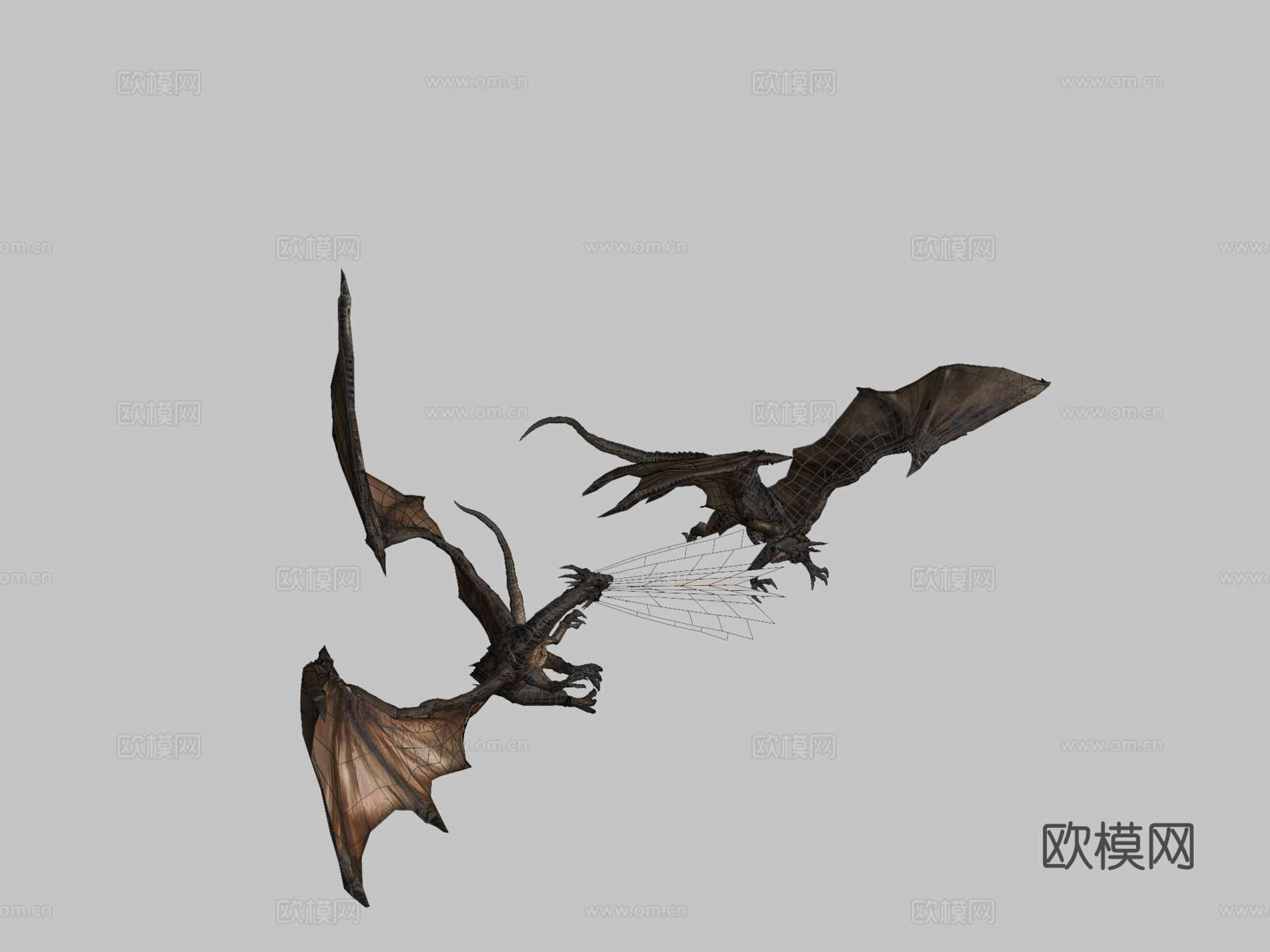 杂鱼火龙3d模型
