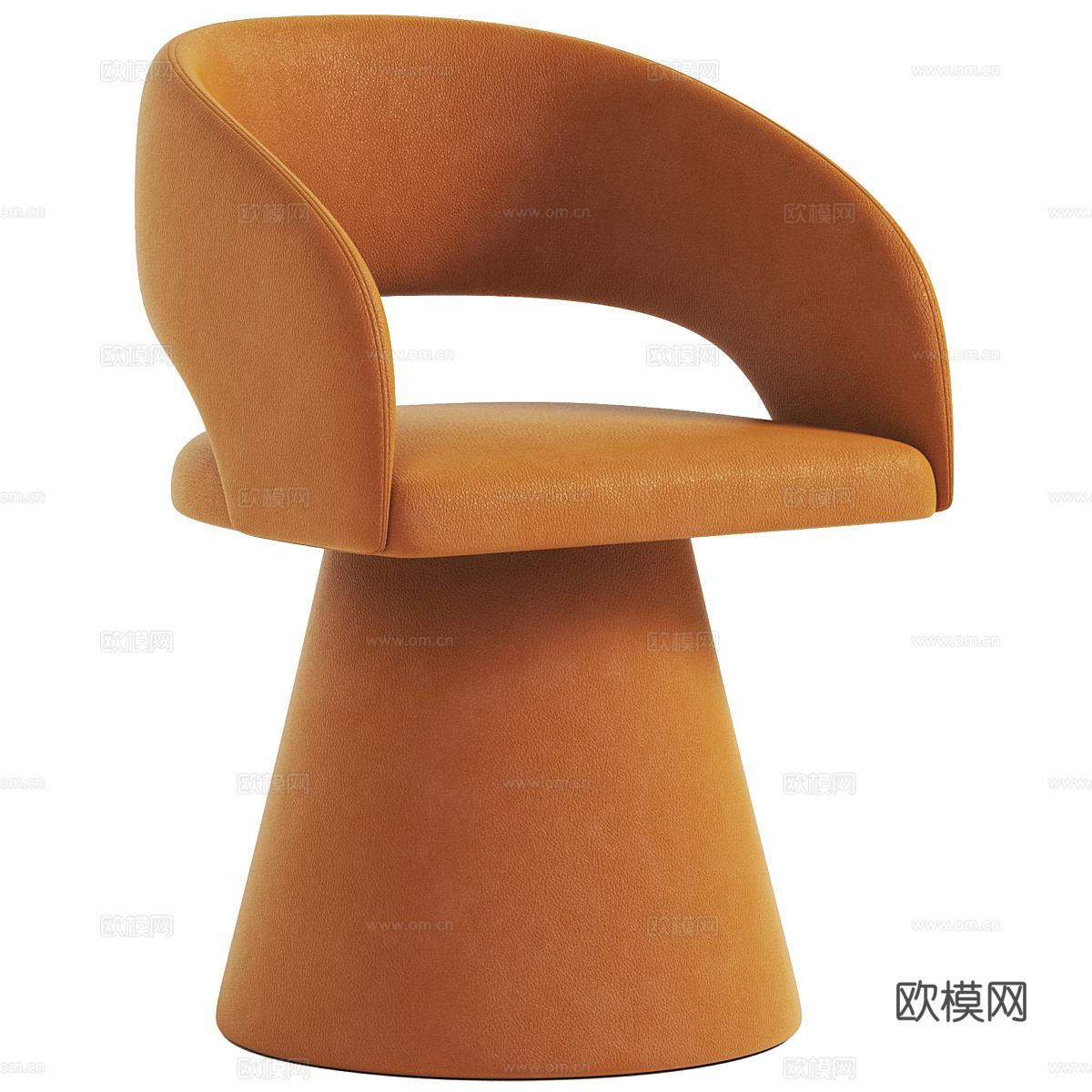 现代意式奶油风布艺椅子3d模型