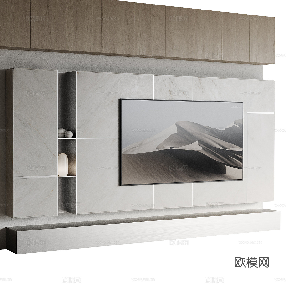 现代意式极简电视背景墙3d模型