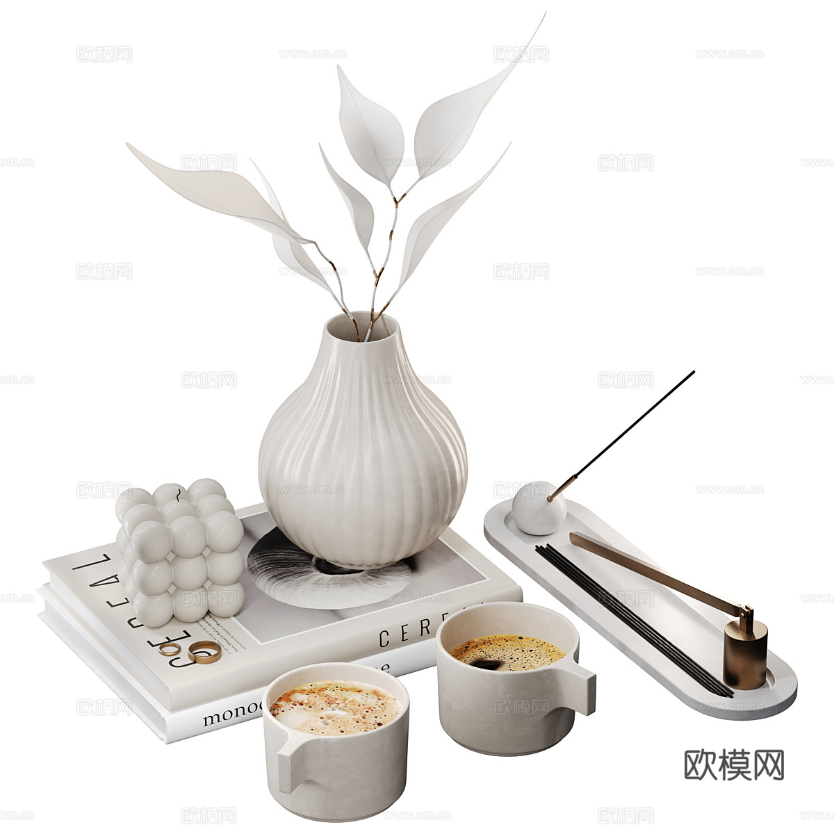 新中式饰品摆件组合3d模型