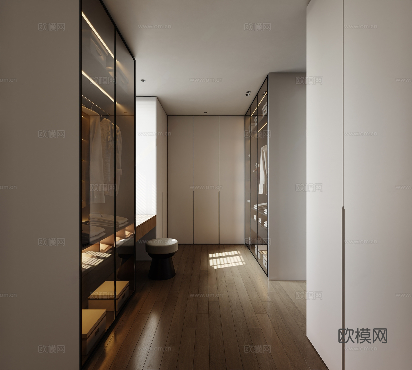 现代衣帽间 主卧衣帽间 衣帽间 卫生间 换衣间 衣柜 洗漱台3d模型