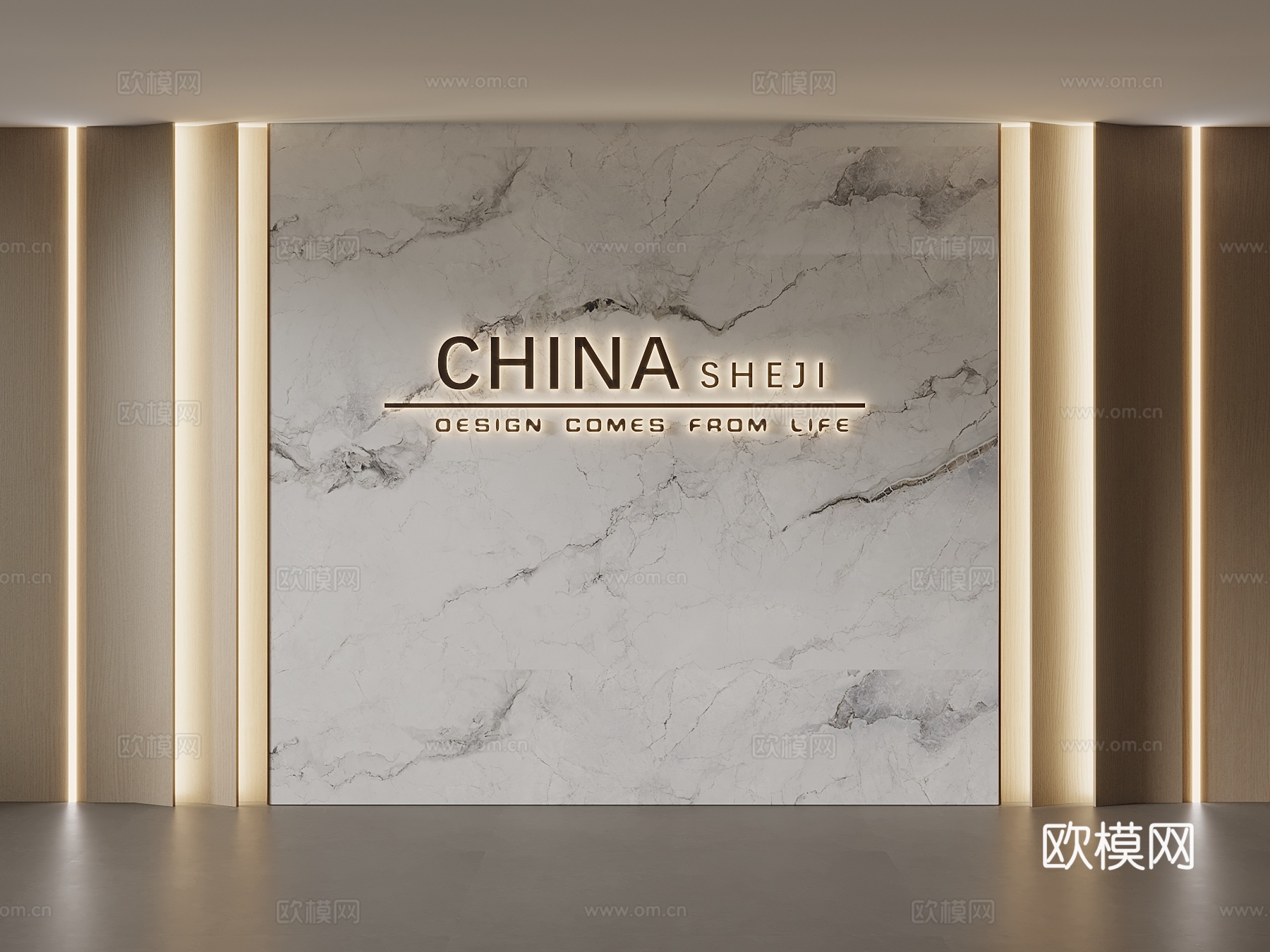 形象墙 现代形象墙 前台背景墙su模型