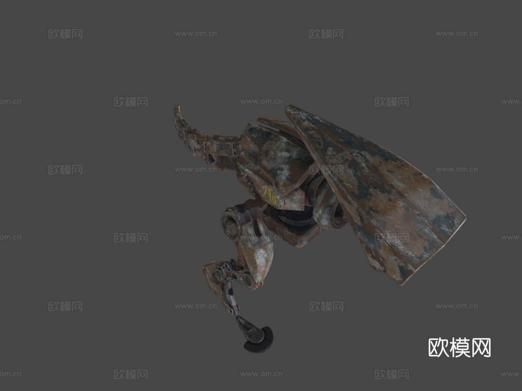 机械霸王龙咆哮动画3d模型