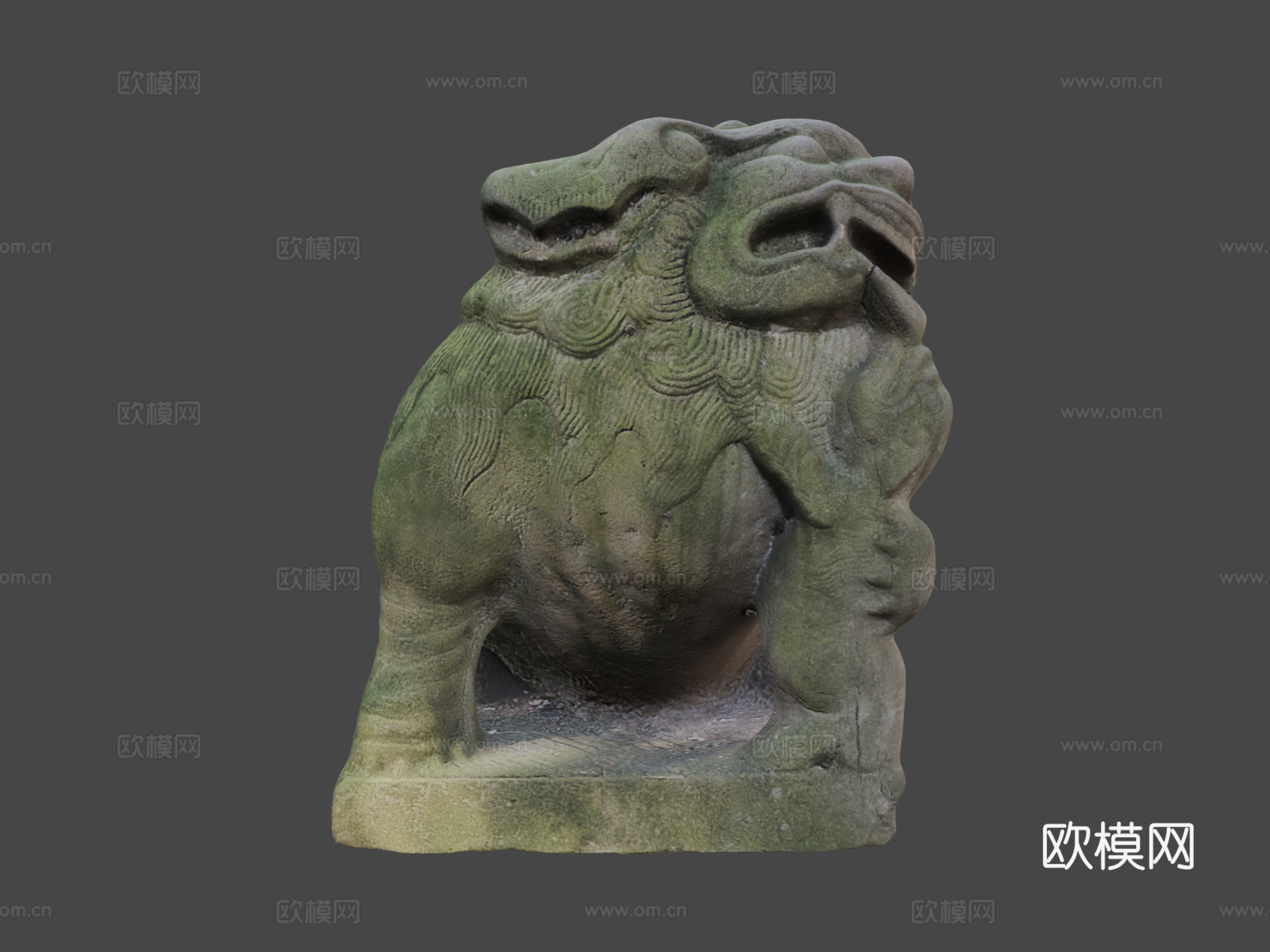 雕像-寺庙风狮3d模型