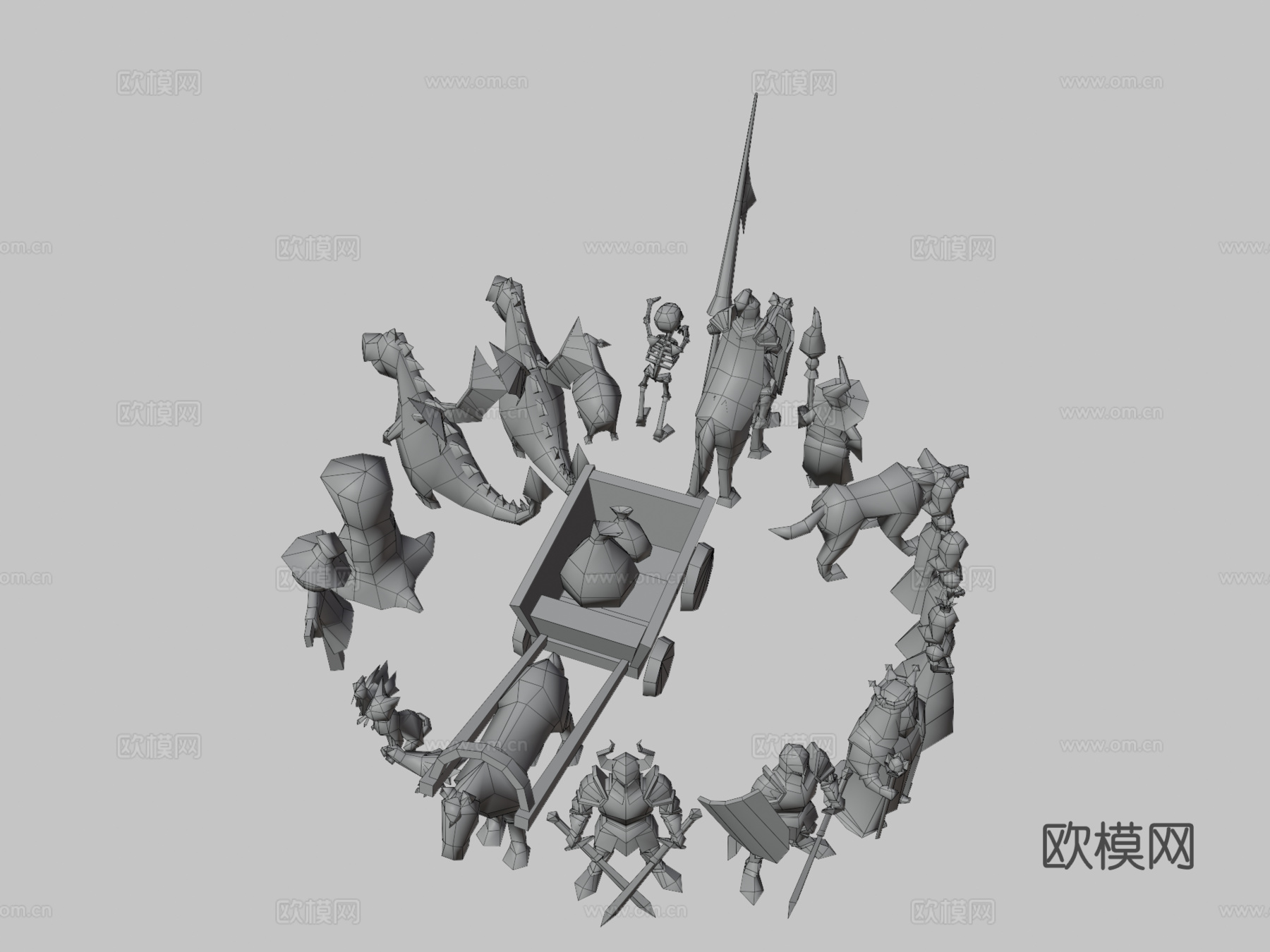 低多边形幻想包3d模型