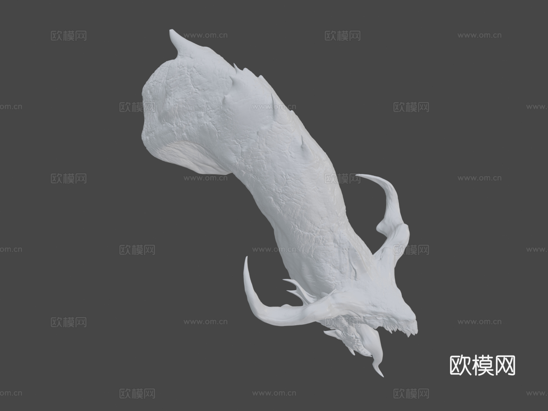 龙半身像3d模型
