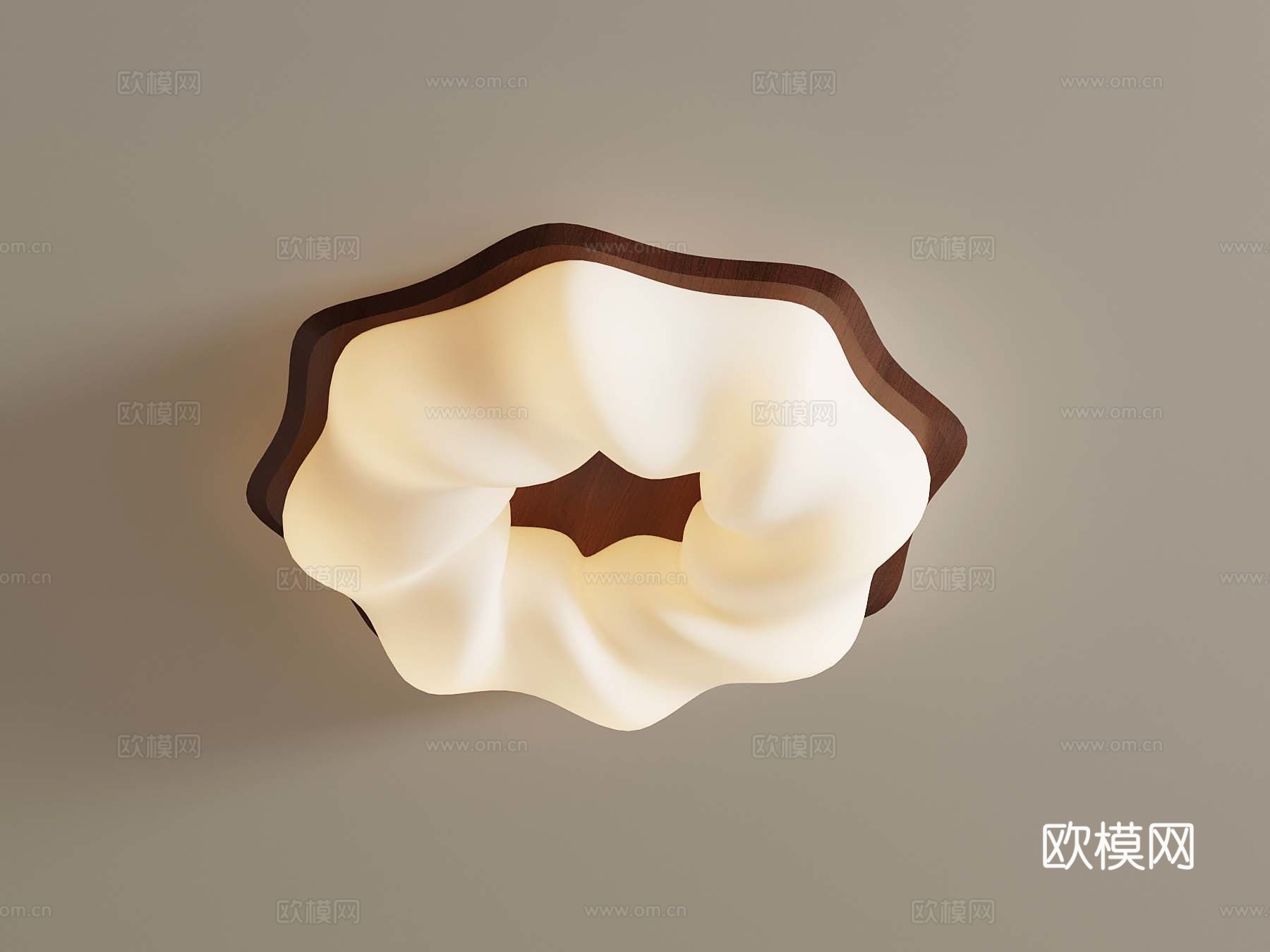 法式奶油风吸顶灯3d模型