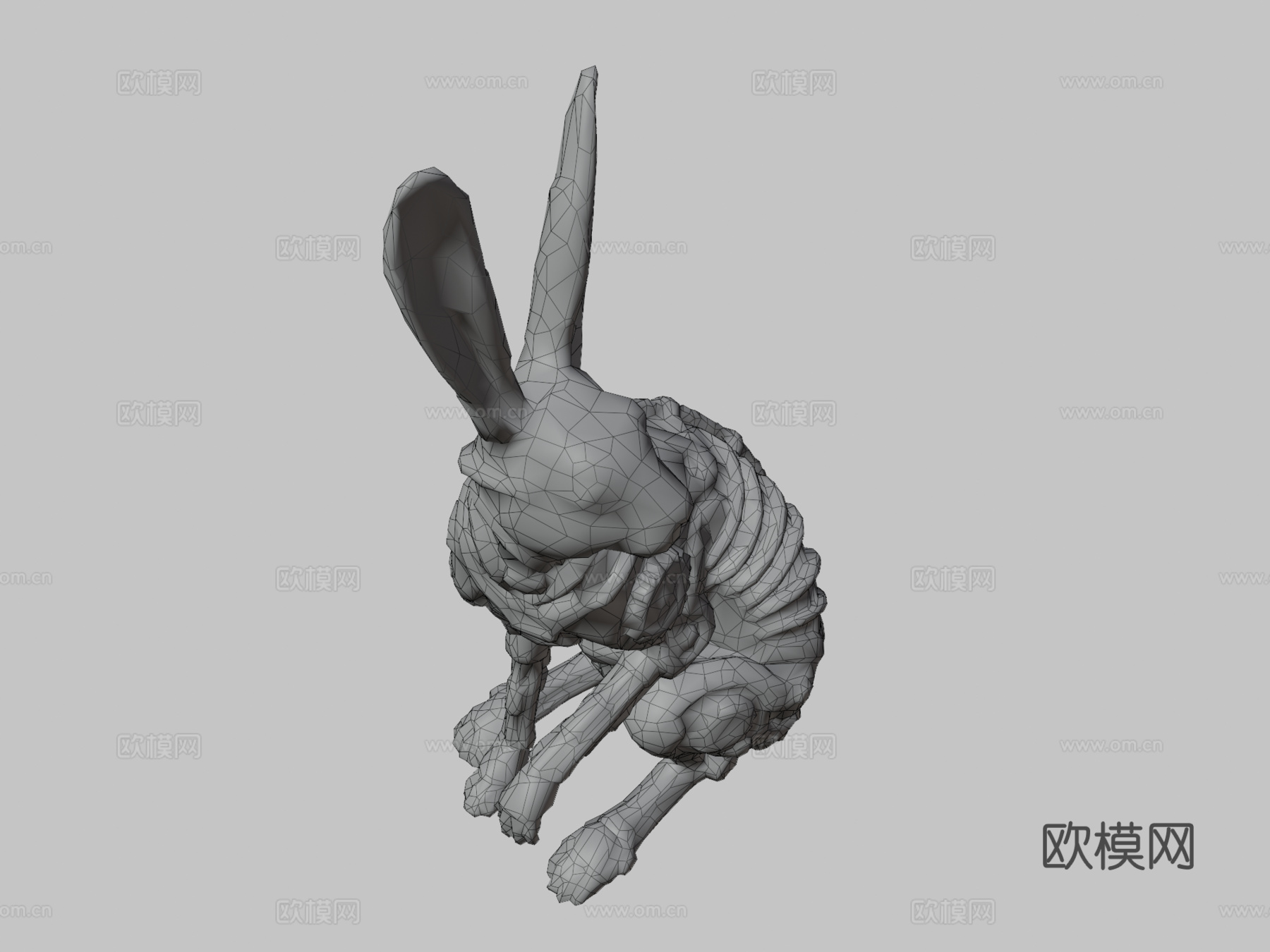 蒸汽朋克兔子雕像3d模型