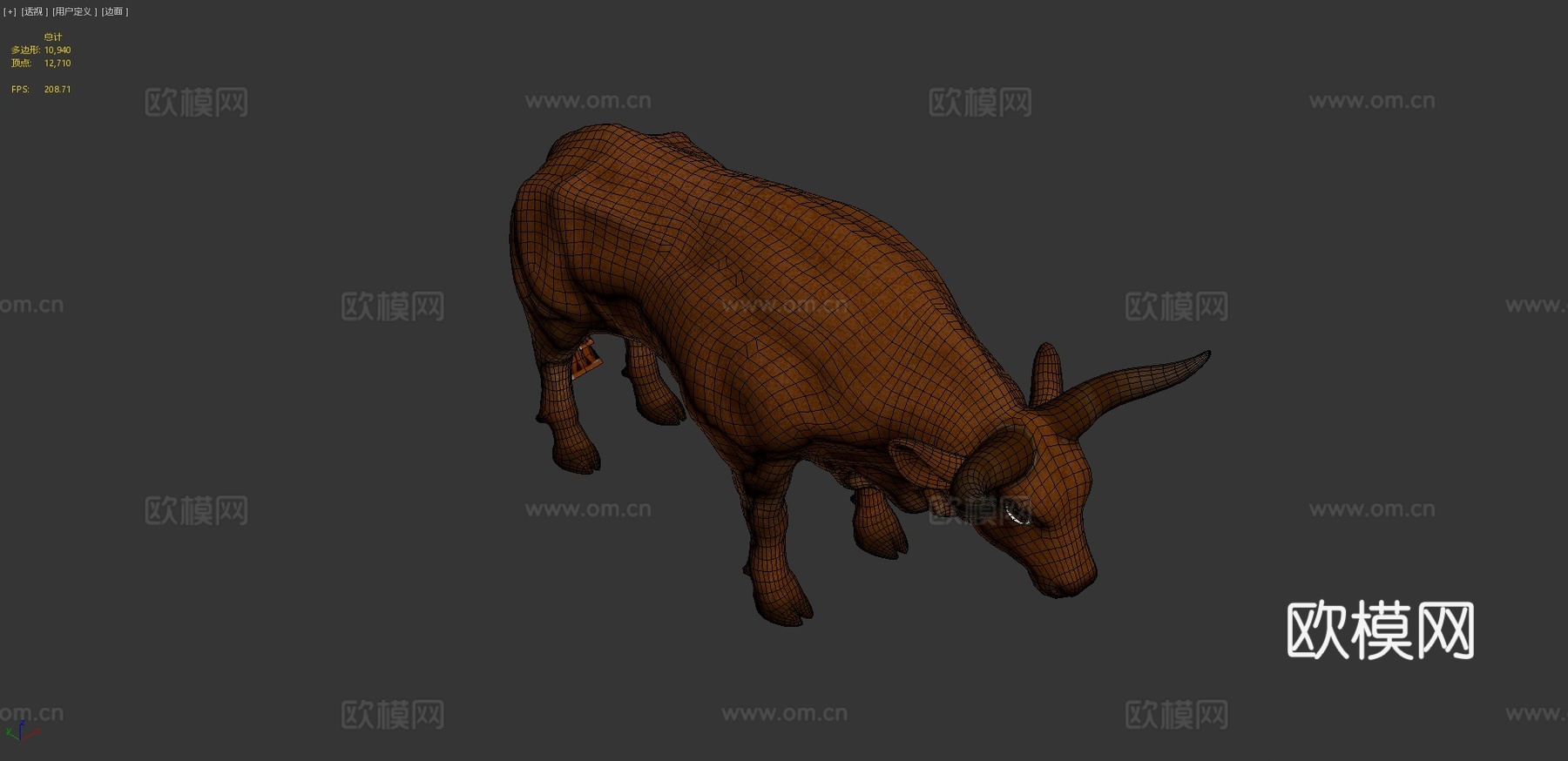公牛动物3d模型