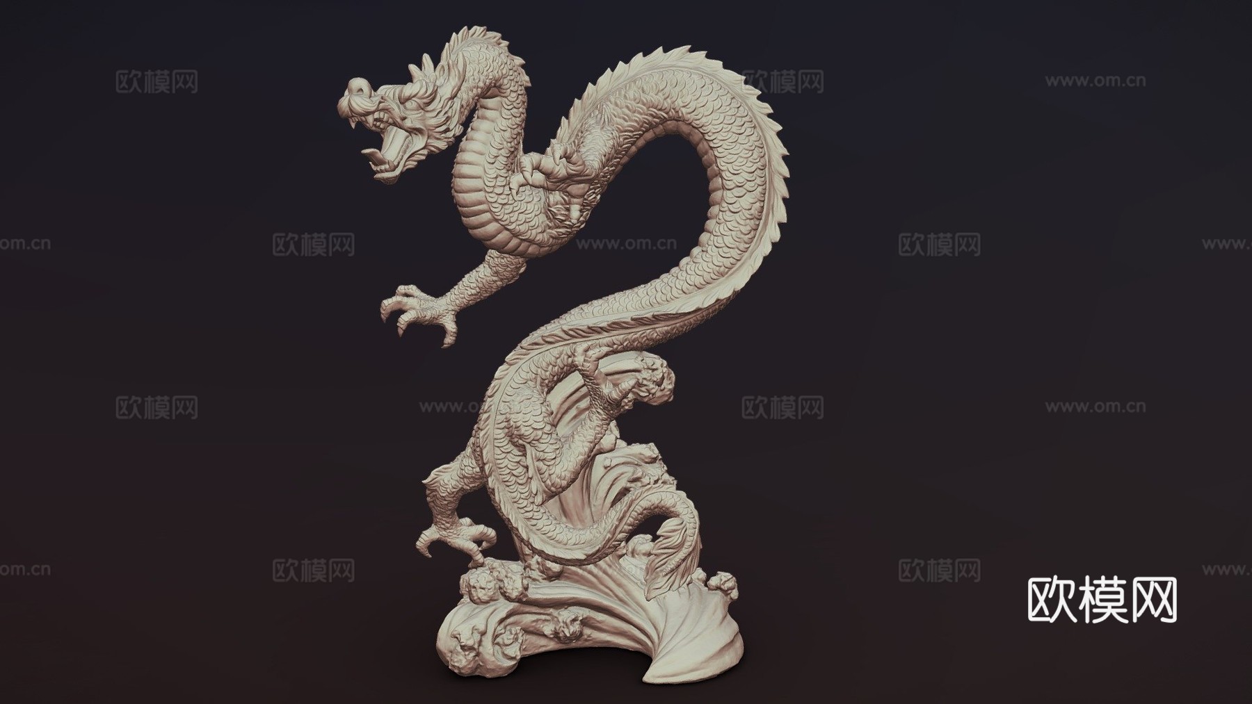 中国龙雕塑3d模型