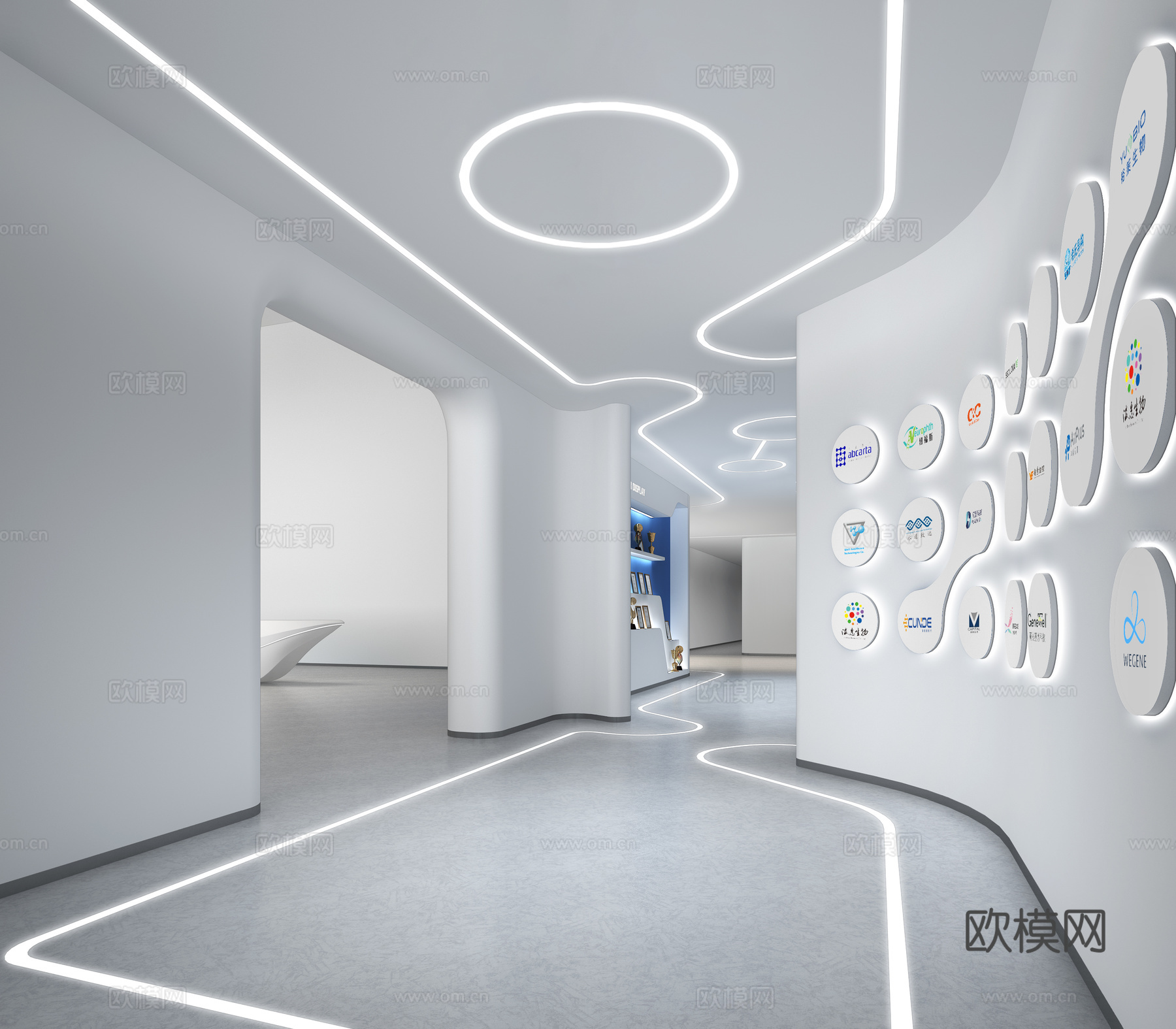 企业展厅 现代展厅 公司展厅3d模型