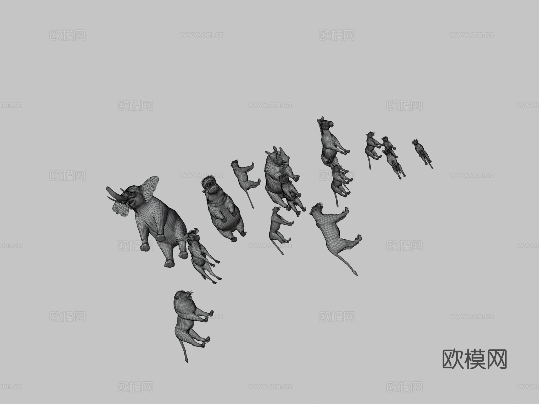 非洲动物包3d模型