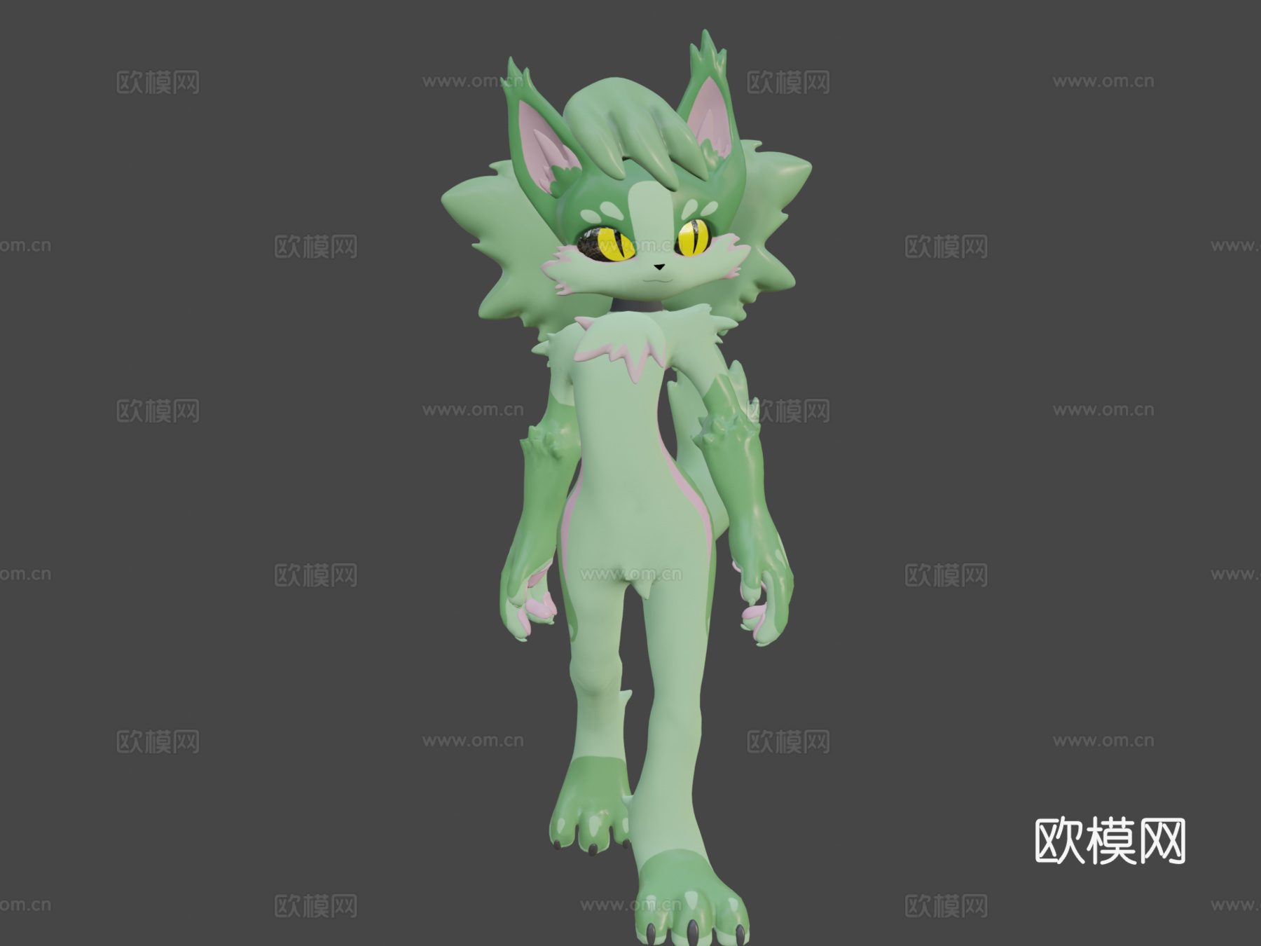 绿色毛茸女士3d模型