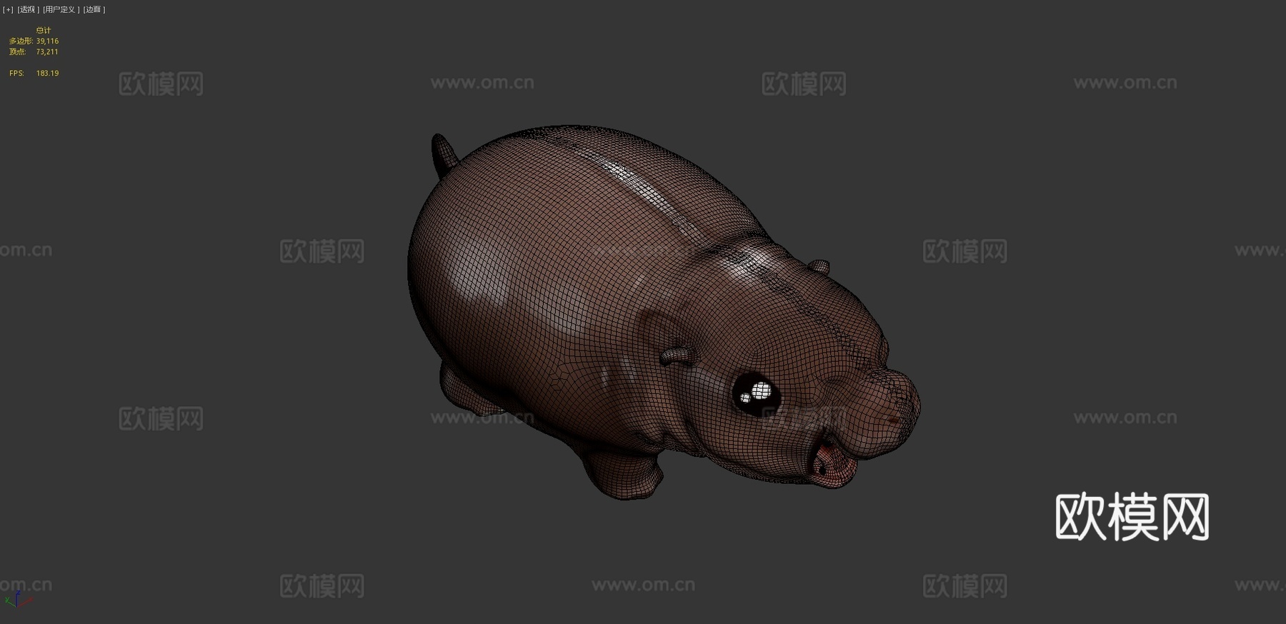 慕登-侏儒河马宝宝3d模型