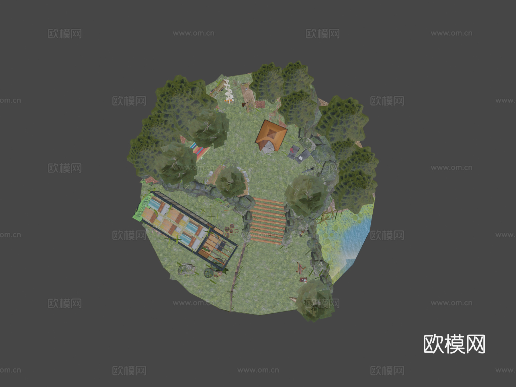 生态场景立体模型3d模型