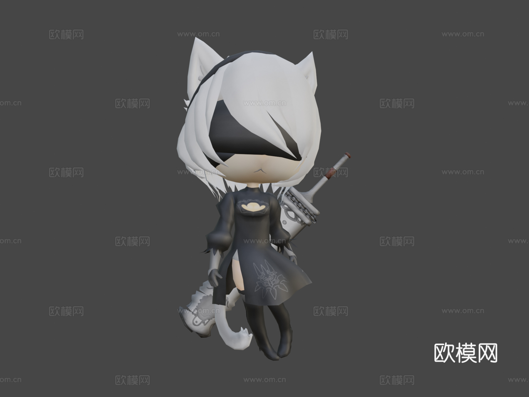 猫娘尤尔哈2B3d模型