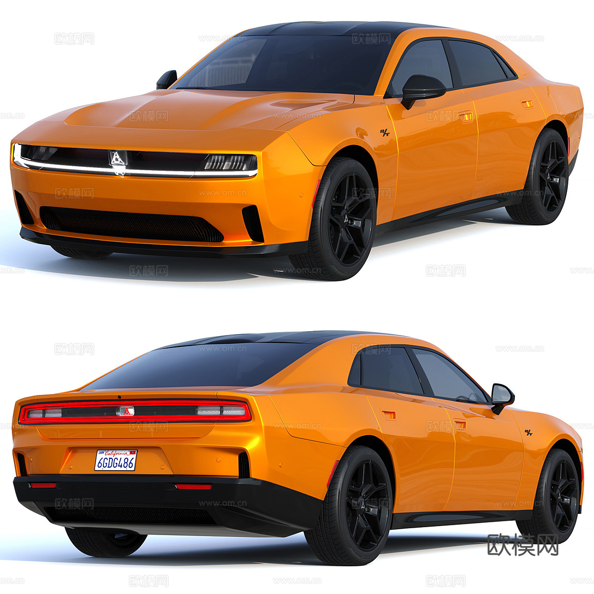 道奇 Charger Daytona 4门 2024 轿车3d模型