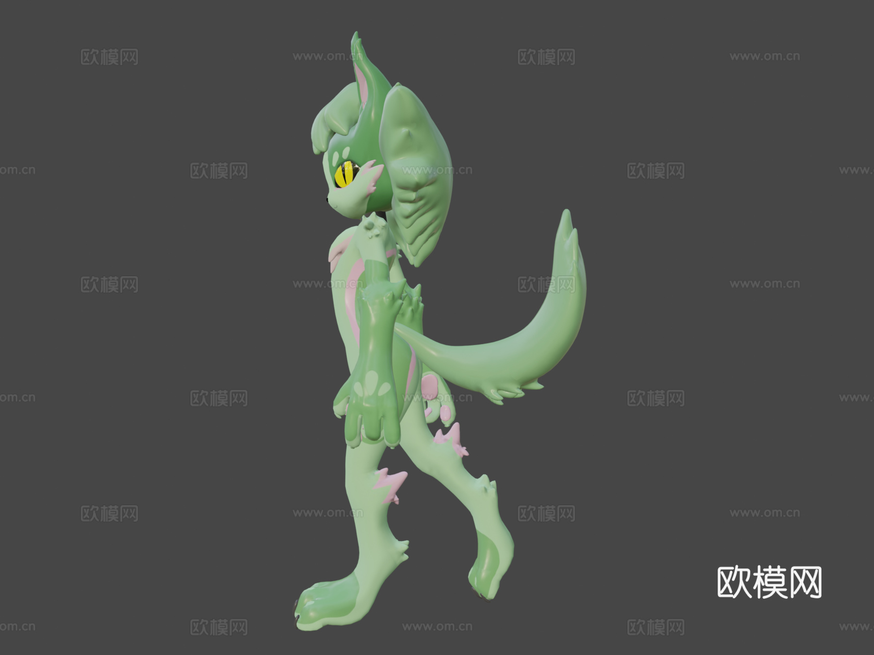 绿色毛茸女士3d模型