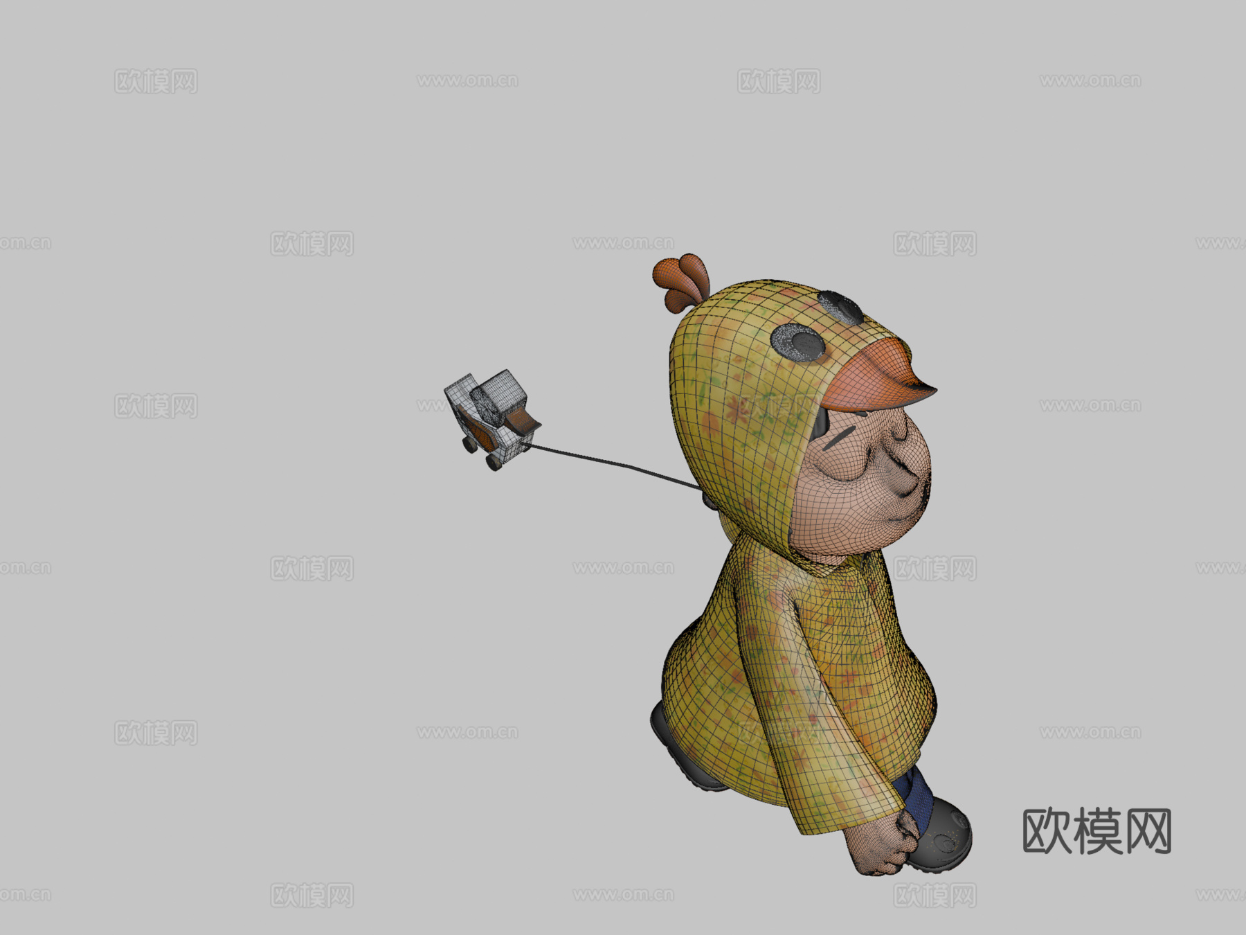 鸭子跟随姿态3d模型