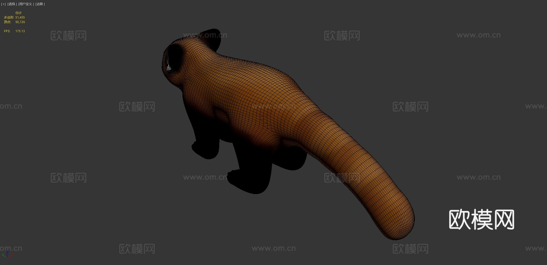 红熊猫-雕刻练习3d模型