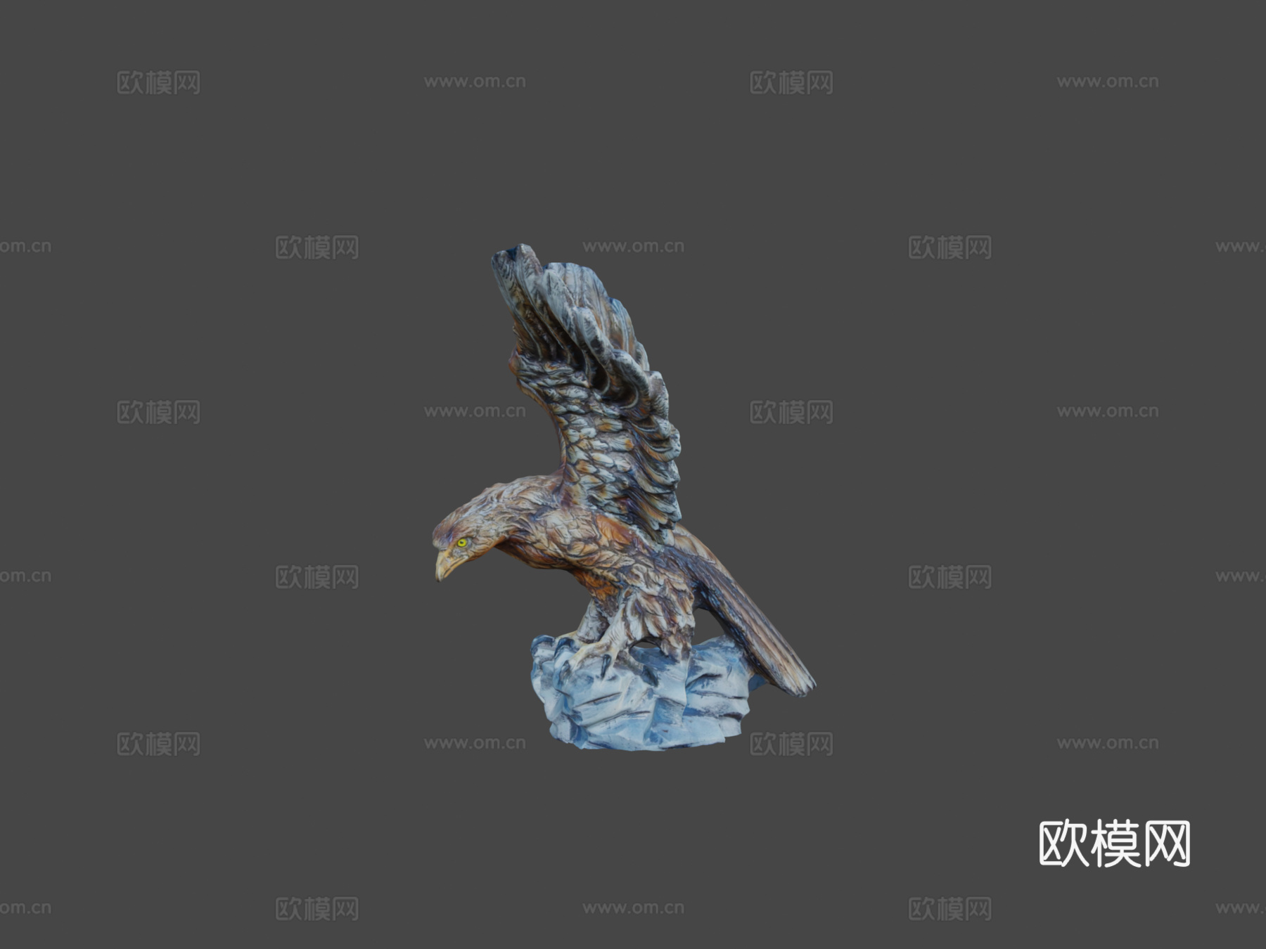 鹰雕像3d模型