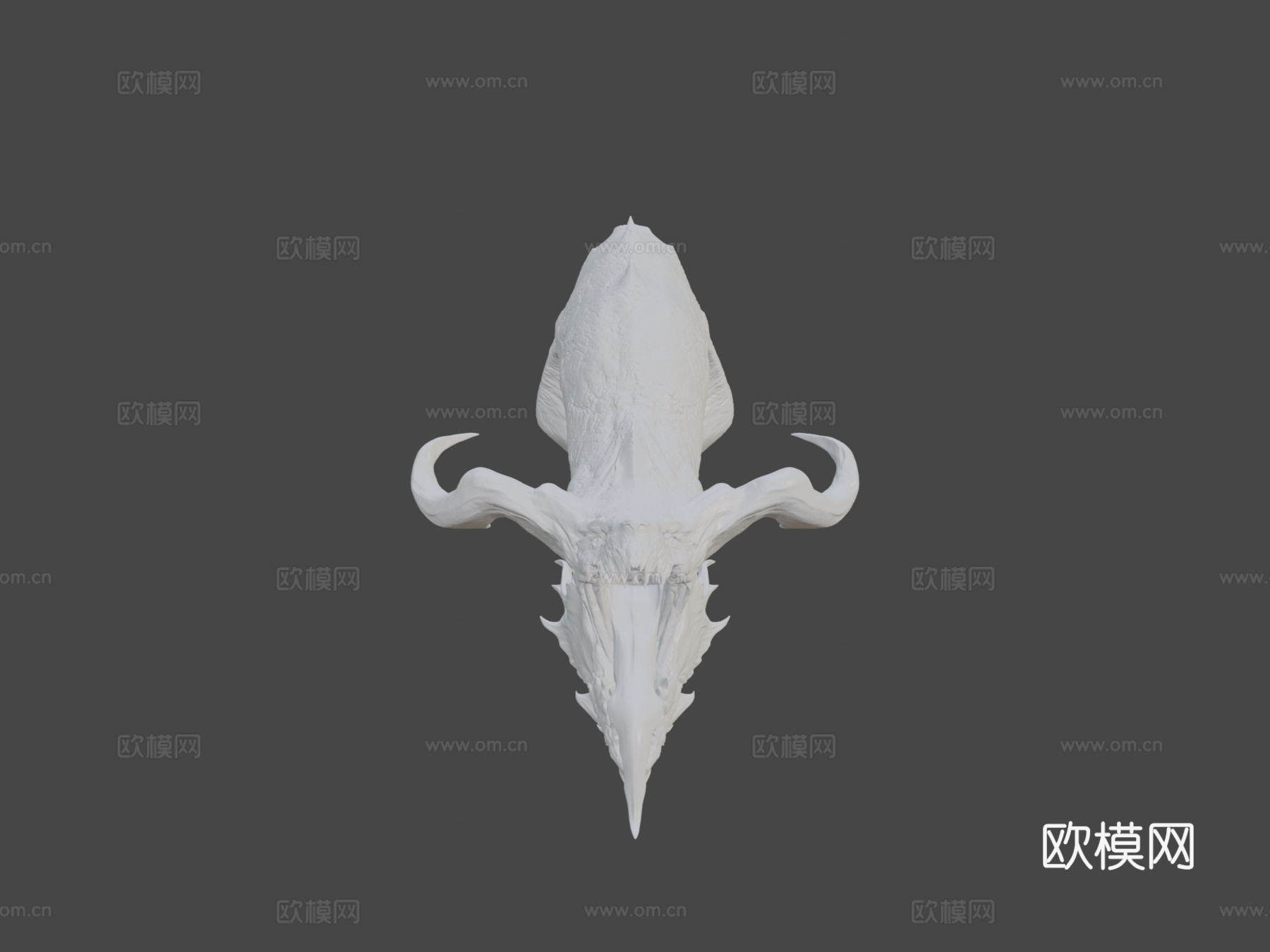 龙半身像3d模型