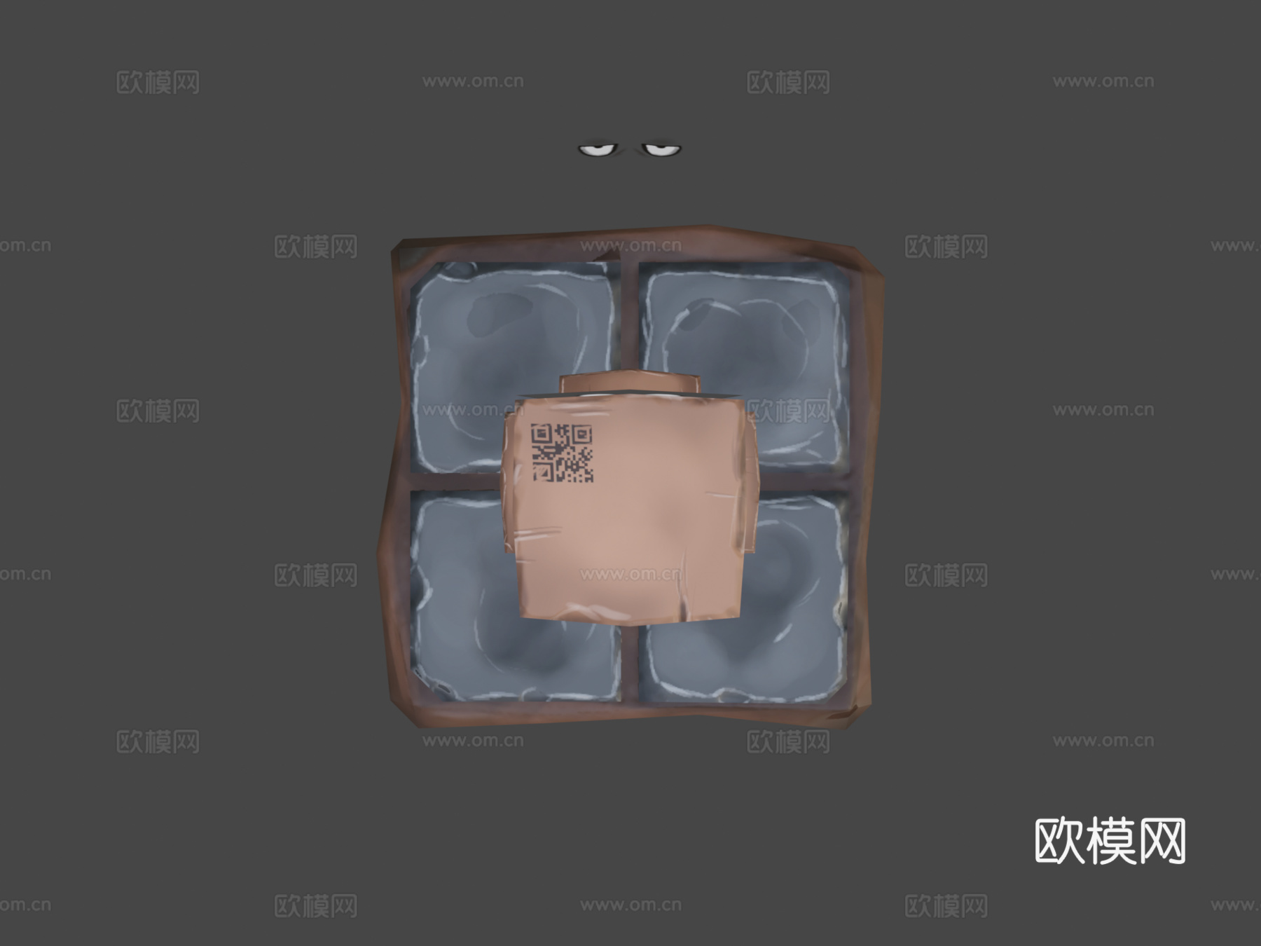 纸盒人-3D角色模型3d模型