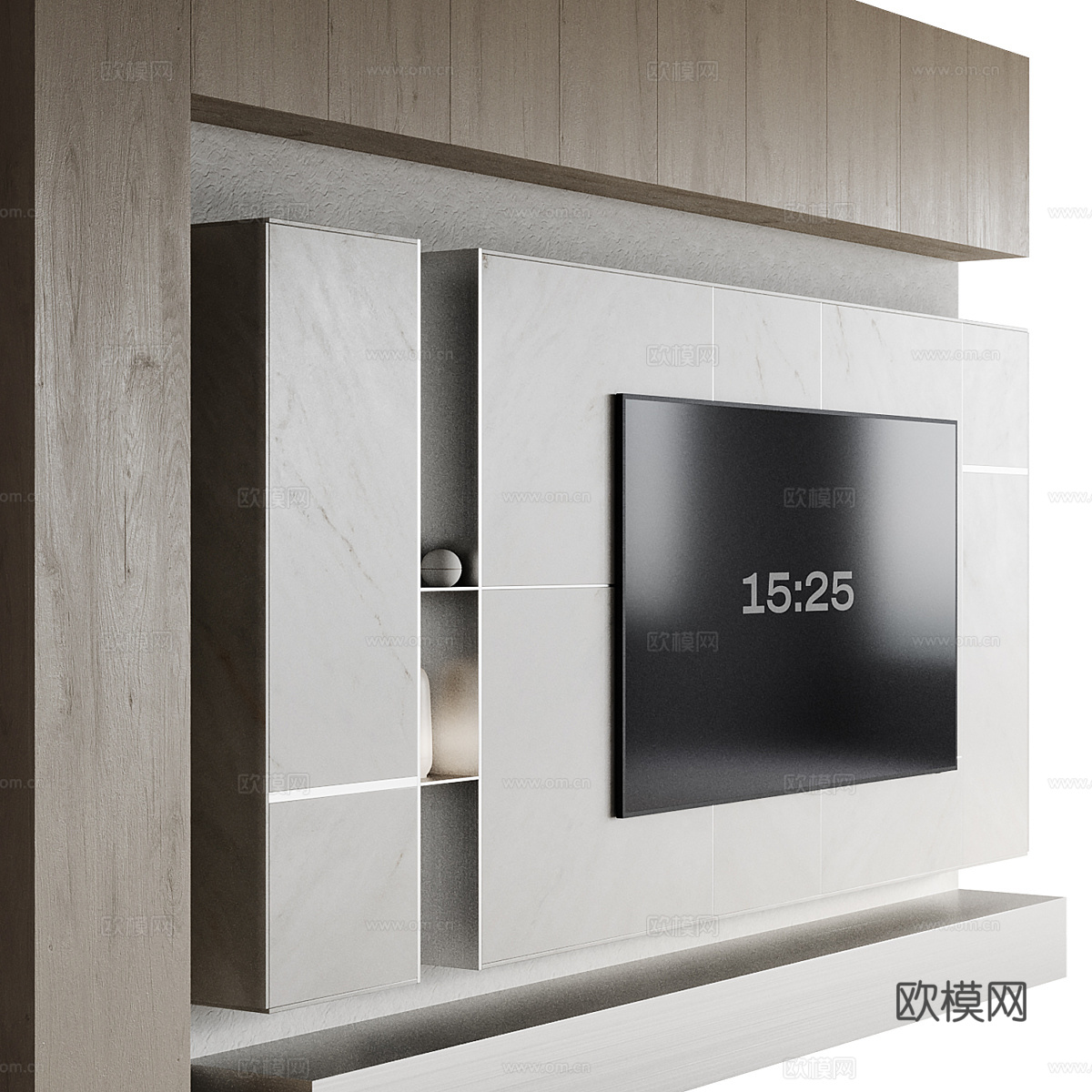 现代意式极简电视背景墙3d模型