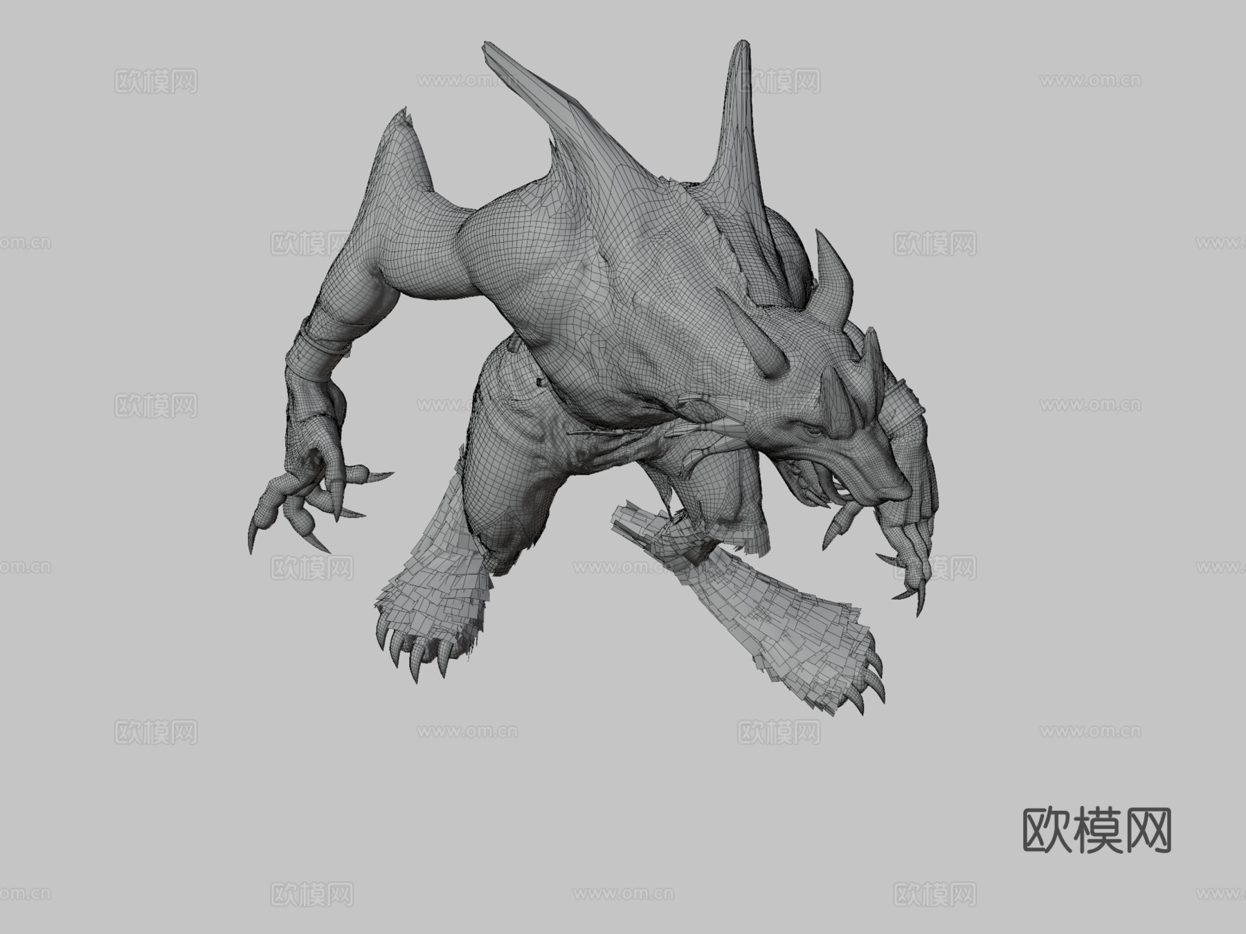 恶魔狼人完整贴图3d模型